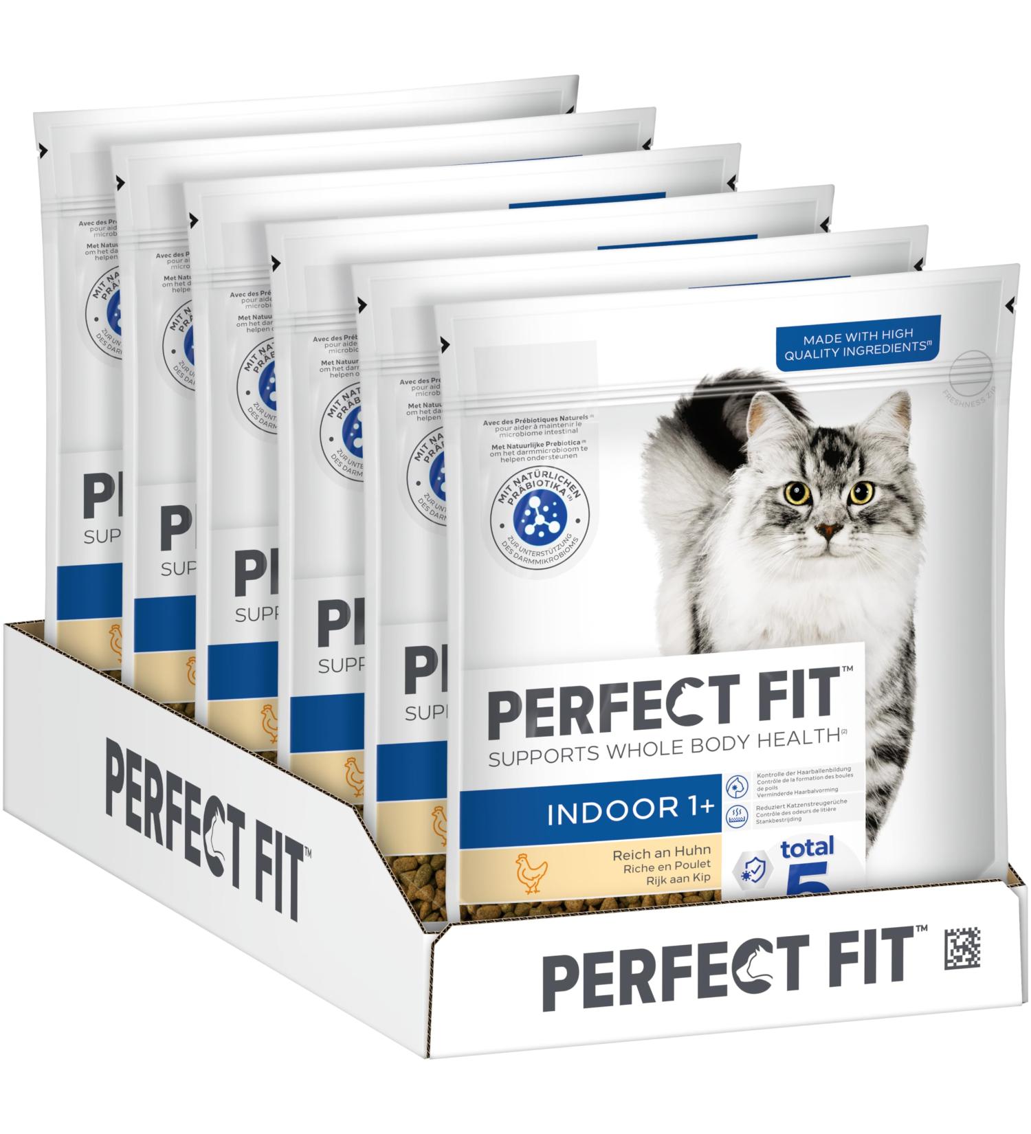 PERFECT FIT Indoor Adult Cat Dry Food - Chicken 750g & 4.5kg | Healthy Nutrition for Cats 1+ Year | International Shipping - Buy Online on GoSupps.com