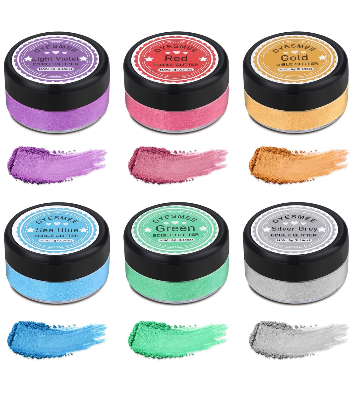 Edible Glitter Set - 6 Colors for Cocktails Cakes & More | 100% Food-Safe Glitter Powder for Desserts - Buy Online on GoSupps.com