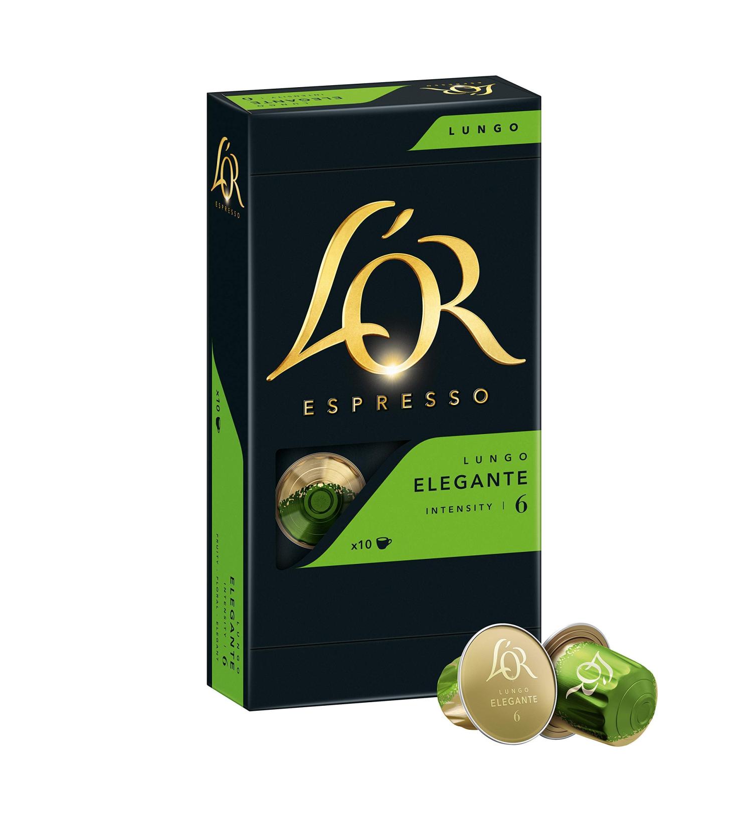 L'Or Aluminum Espresso Coffee Capsules Lungo Elegante Intensity 6 - Box of 10 52g - Buy Online on GoSupps.com