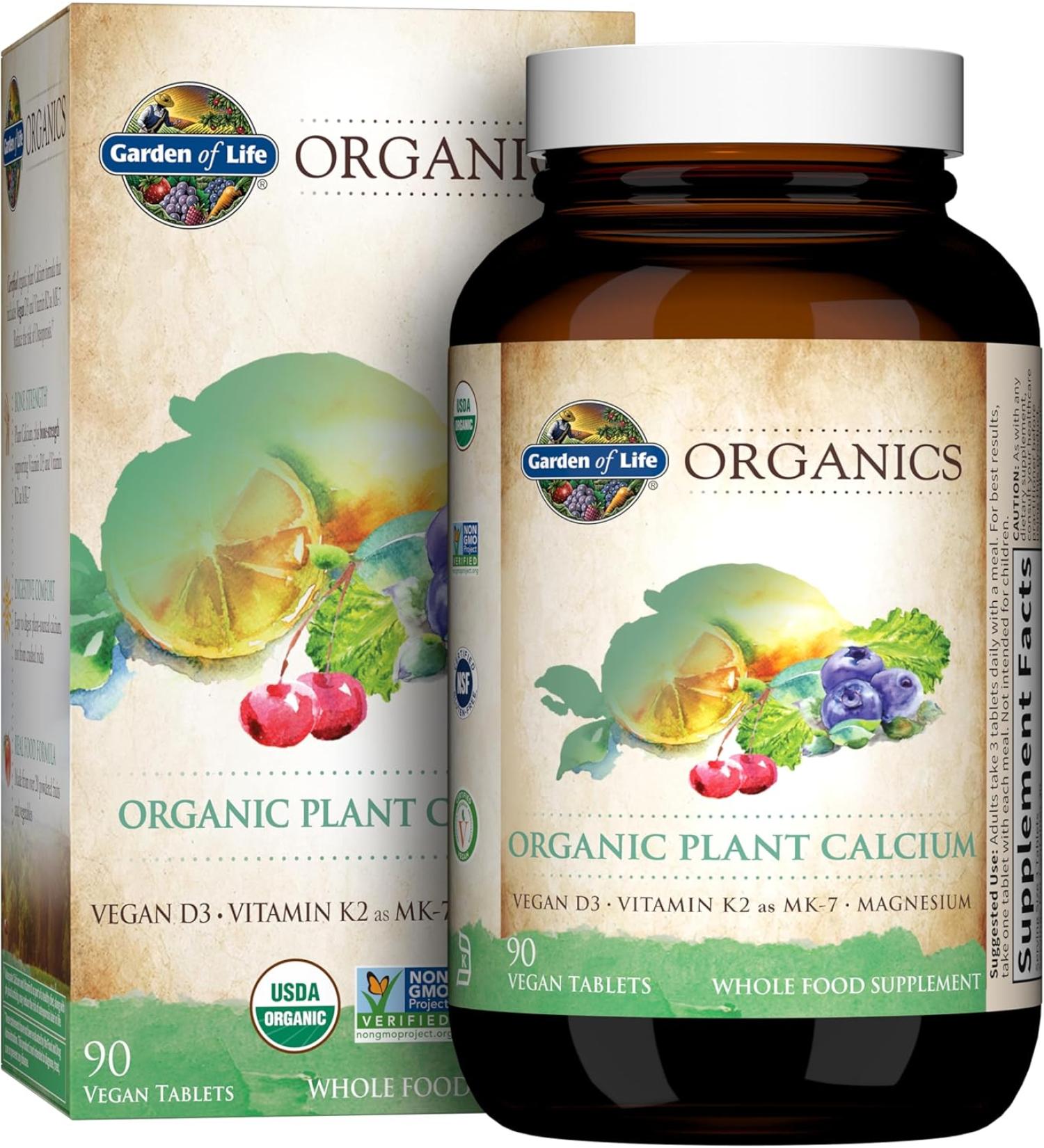Organic Plant Calcium - Garden of Life My Kind Organics | 90 Vegan Tablets - Buy Online on GoSupps.com