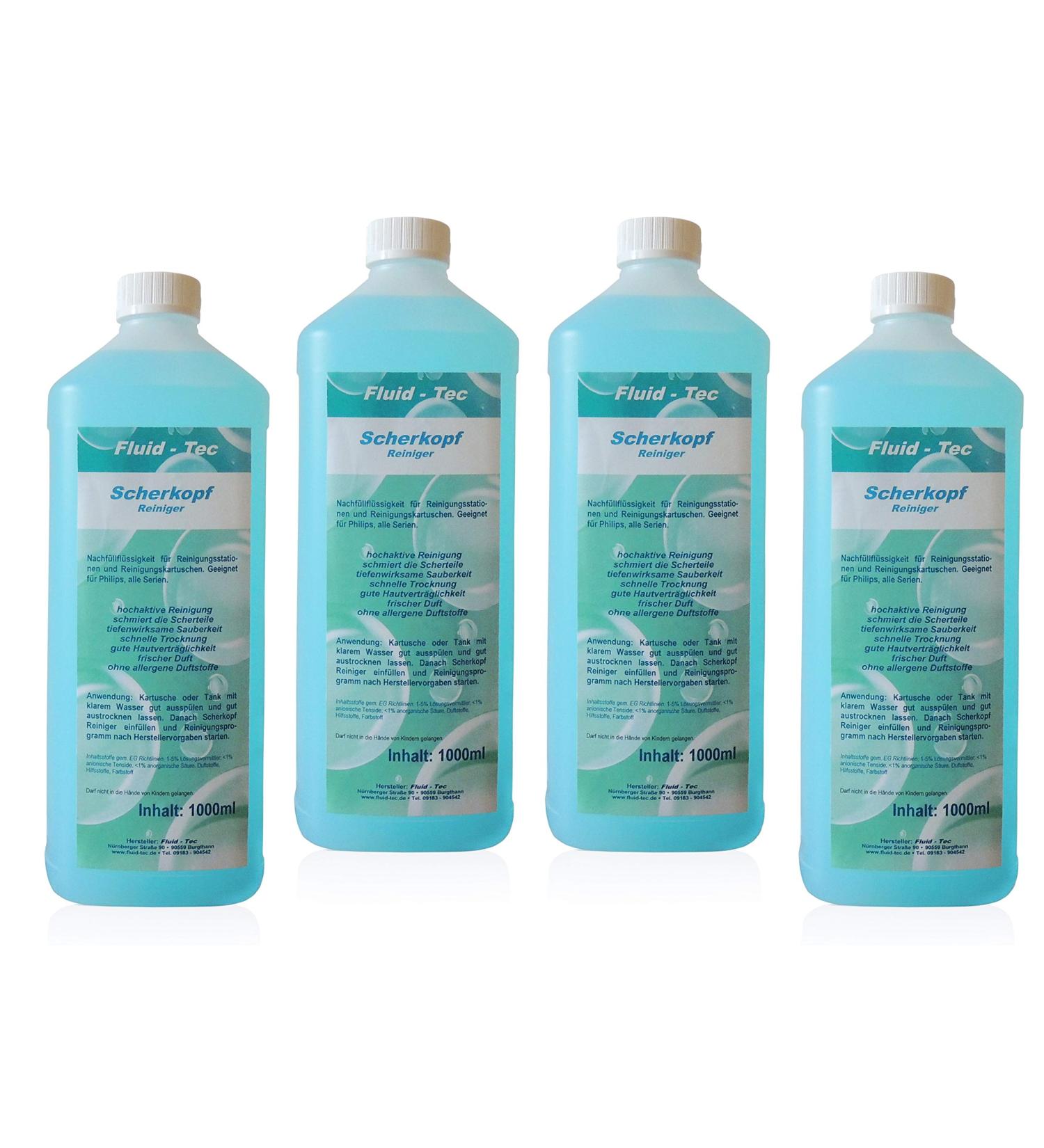Fluid-Tec 4L Shaving Head Cleaner for Philips Electro Razor - Compatible with Series 5000 7000 9000 Jet Clean & Smart Clean - Buy Online on GoSupps.com