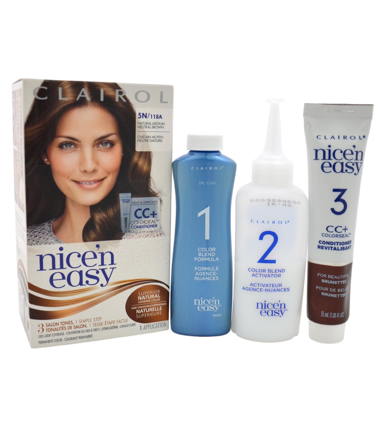 Clairol Nice 'N Easy Permanent Color 118A Natural Medium Neutral Brown