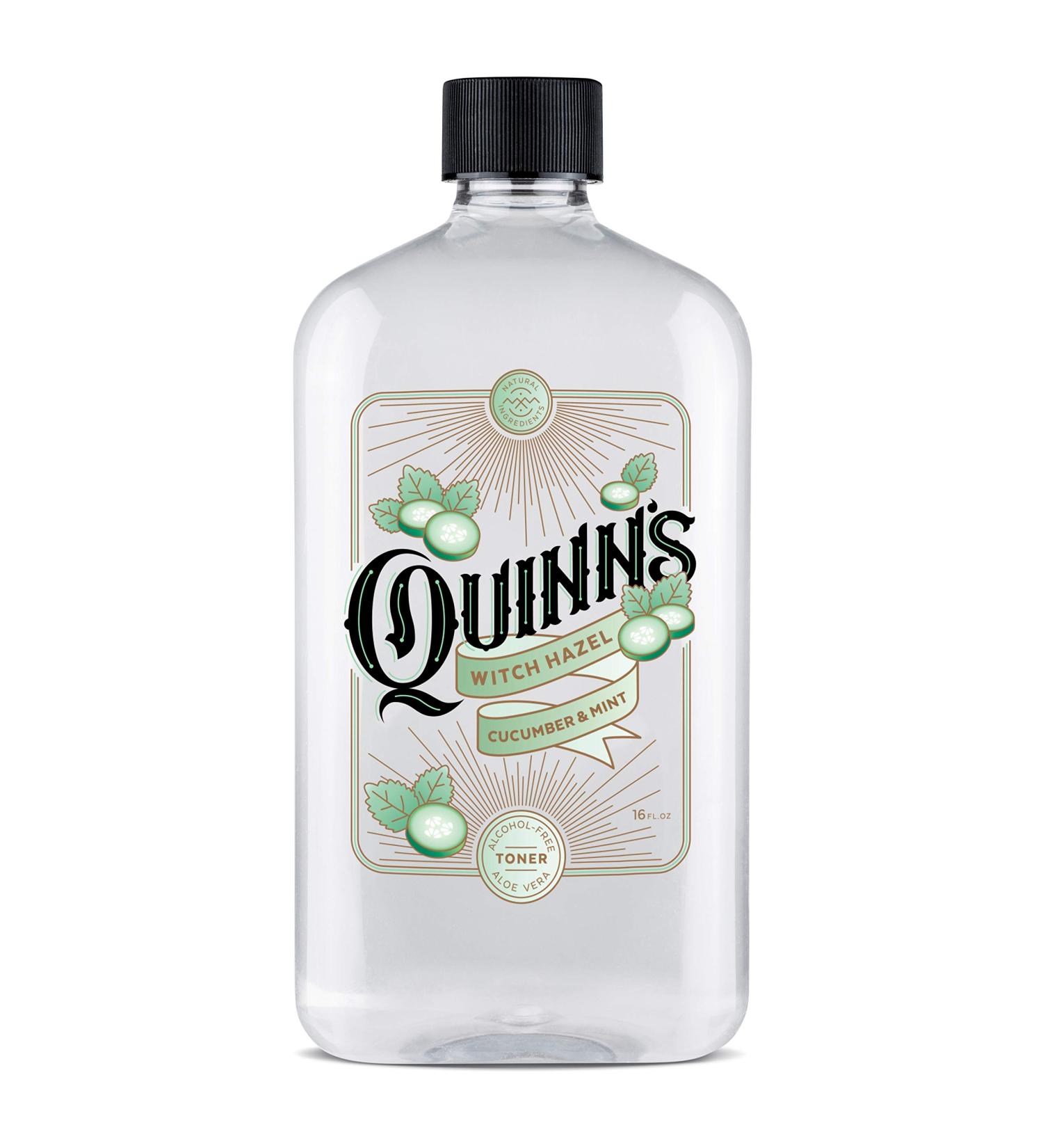 Quinn's Alcohol Free Witch Hazel with Aloe Vera 16oz - Cucumber & Mint Refreshing Skin Toner - Buy Online on GoSupps.com