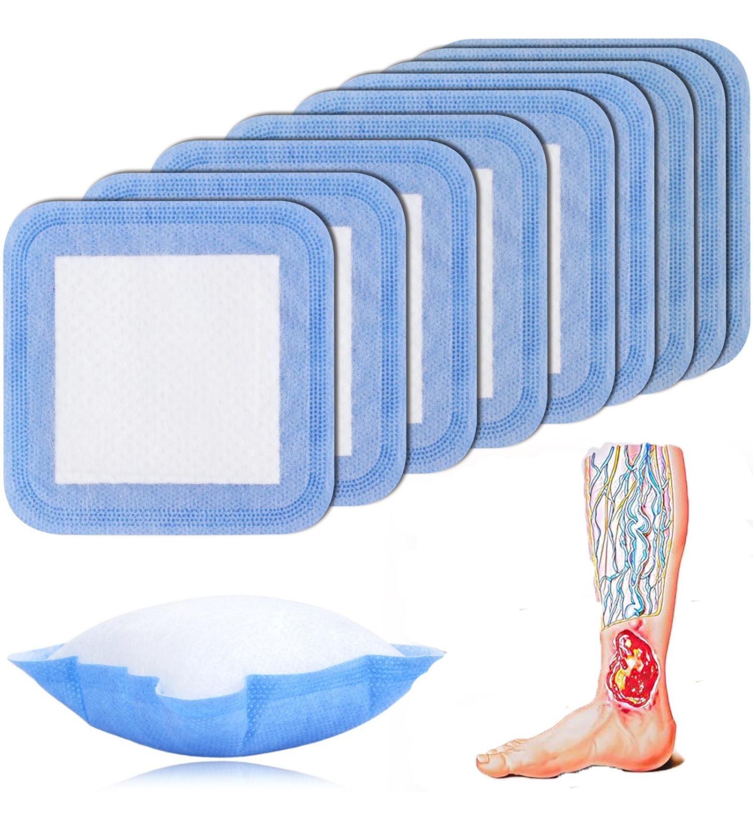 Super Absorbent Dressing Pad for Heavy Drainage - Fast Healing Wounds Pressure Sores & Foot Ulcers (4x4 Inch Pack of 5) - International Shipping Available - Buy Online on GoSupps.com