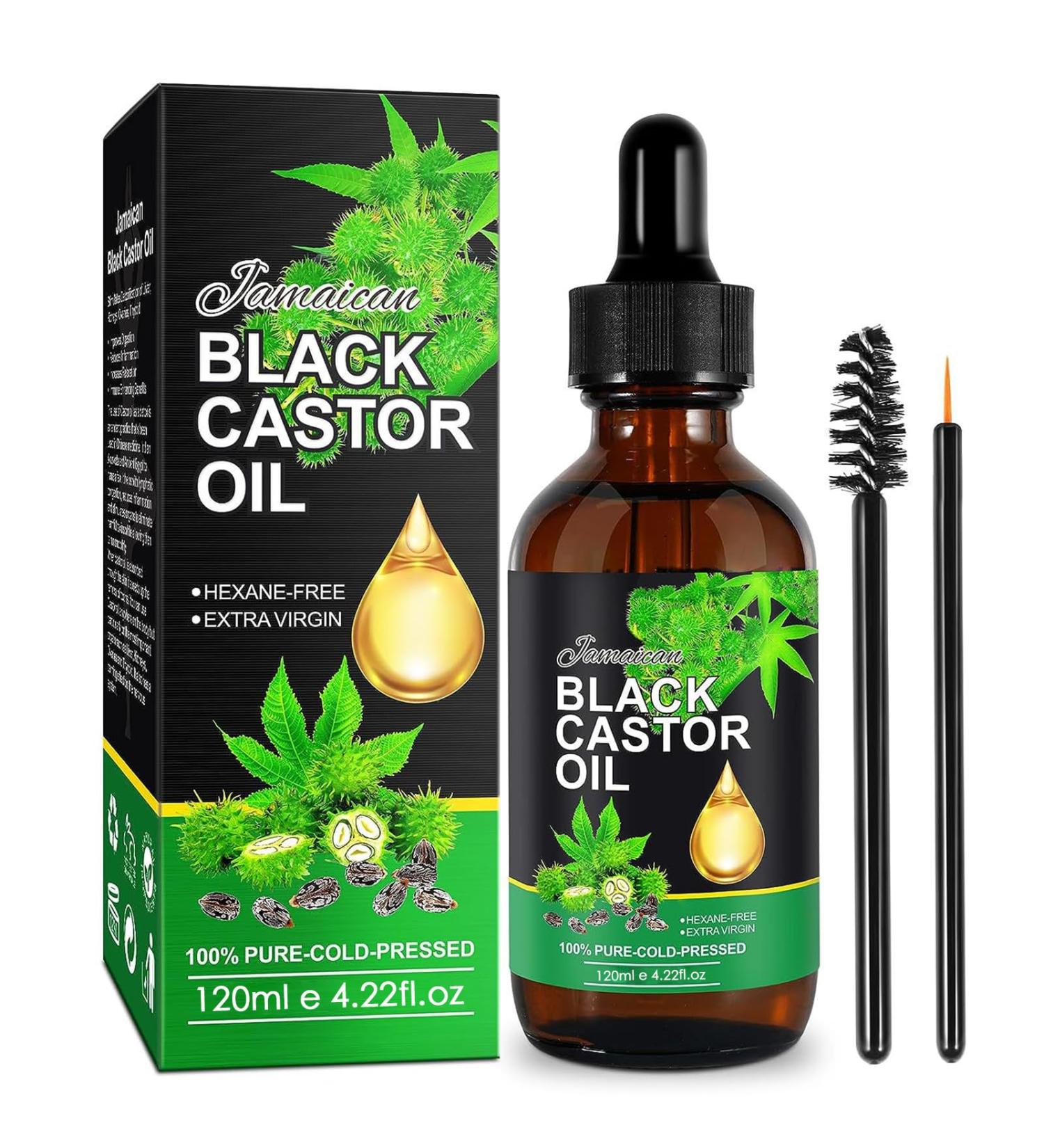 Jamaican Black Castor Oil Black Castor Oil 100% Pure Natural Castor Oil Organic Treatment for Damaged Hair & Dry Skin Cold Pressed Oil for Hair Growth Eyebrows Eyelashes Nails and Skin (120ml) - Buy Online on GoSupps.com