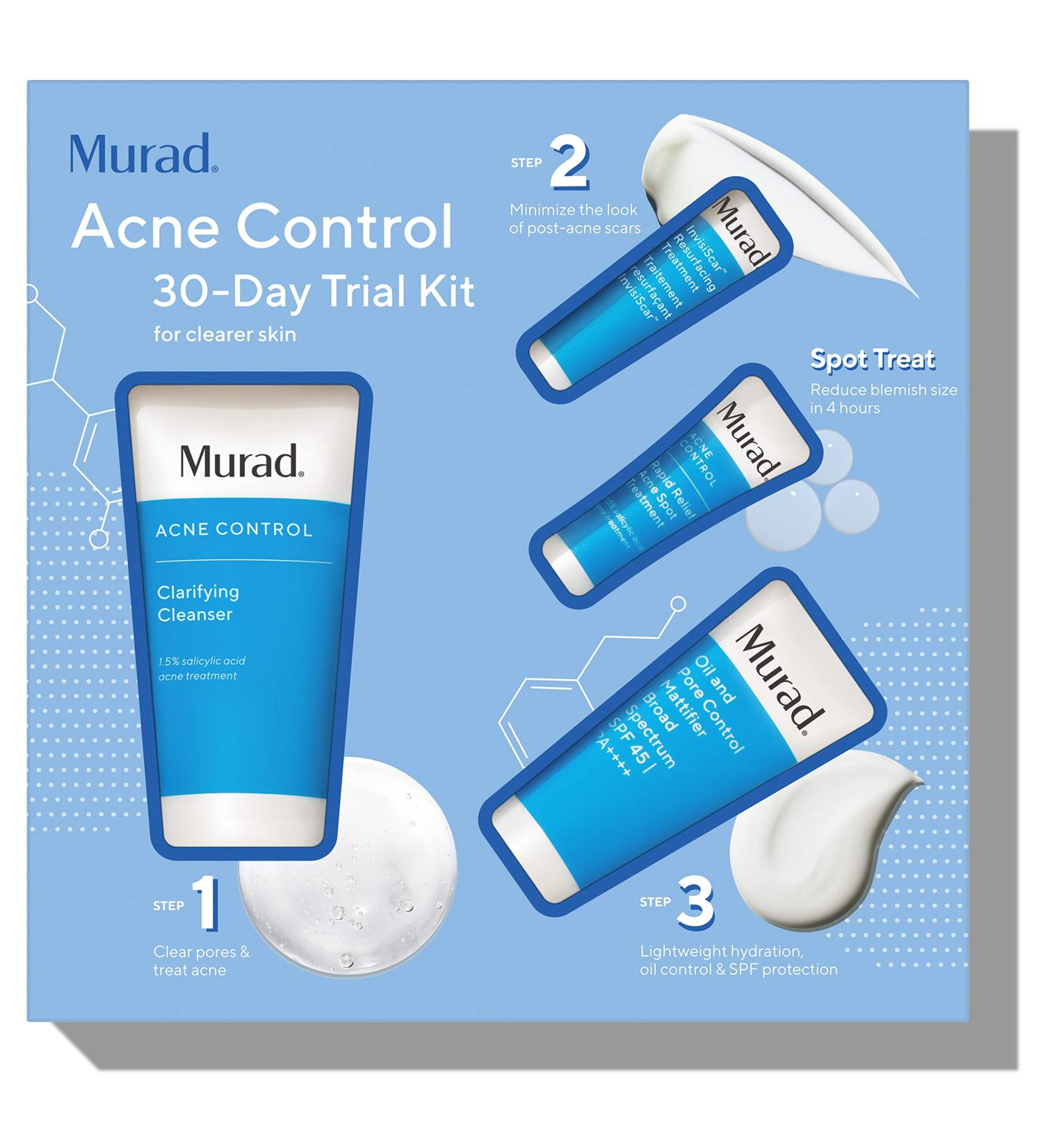 Murad Acne Control Kit: 30-Day Trial Breakout Skin Care with InvisiScar Resurfacing Treatment - Buy Online on GoSupps.com