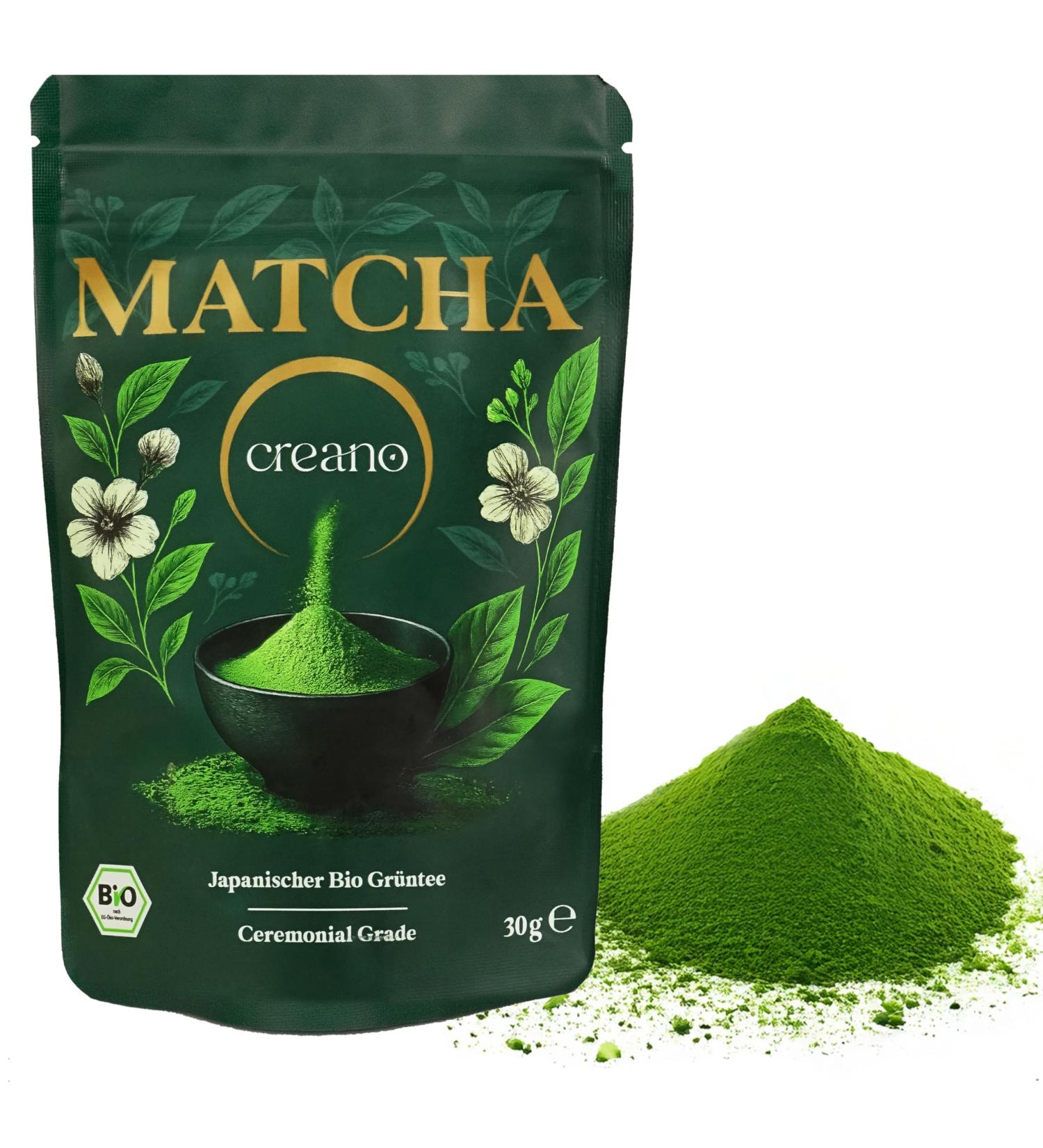 Creano Bio-Matcha C r monial 30g Th vert japonais moulu haut de gamme pour les c r monies traditionnelles le matcha latte pour d gustation pure* - Buy Online on GoSupps.com