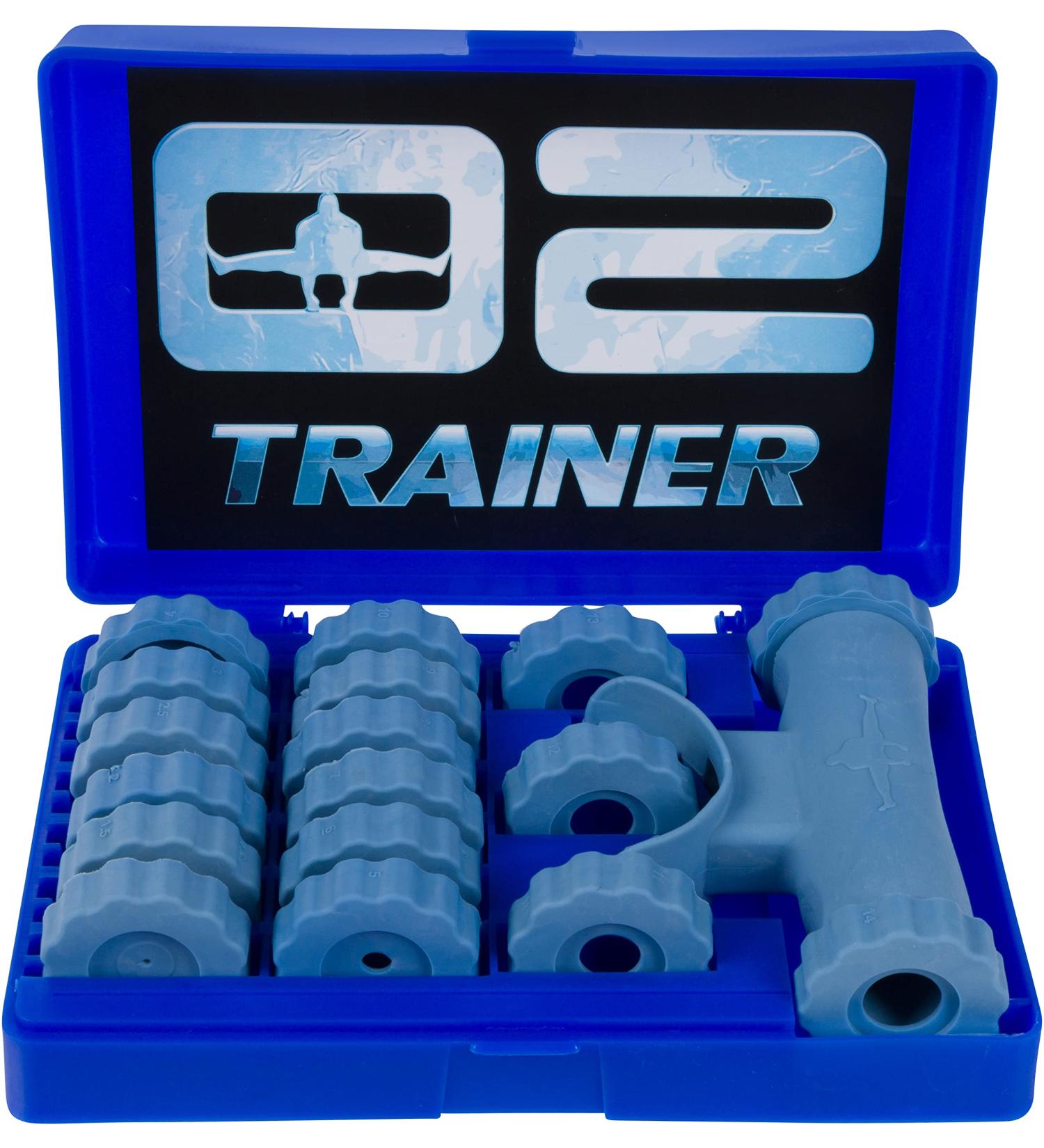 Bas Rutten O2 Trainer - Official Workout Device for Respiratory Training and Lung Muscle Fitness - Portable Breathing Mouthpiece for High Altitude and Power Training (Blue) - Buy Online on GoSupps.com