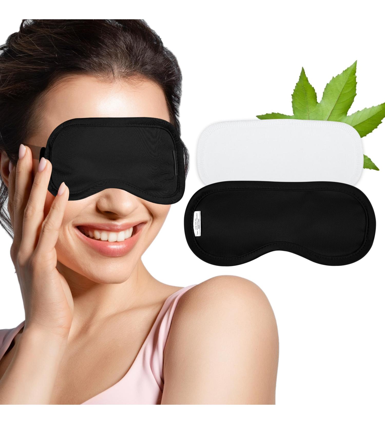 Castor Oil Eye Mask for Women | Adjustable Strap Sleep Mask | Soft Black Eye Pack for Relaxation & Naps - Buy Online on GoSupps.com