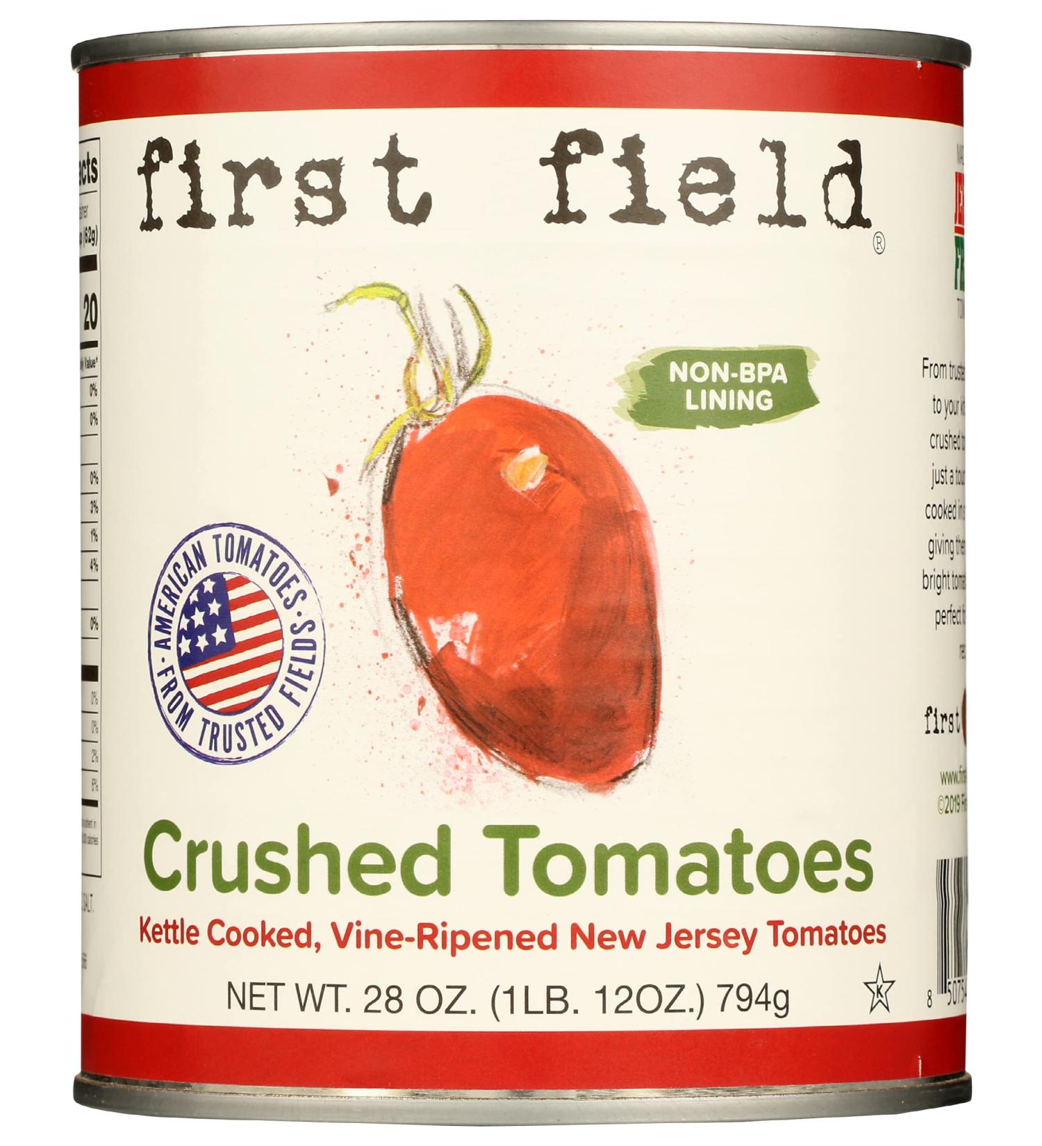 First Field Crushed Tomatoes 28 oz - Premium Quality Tomatoes for Recipes - Buy Online on GoSupps.com