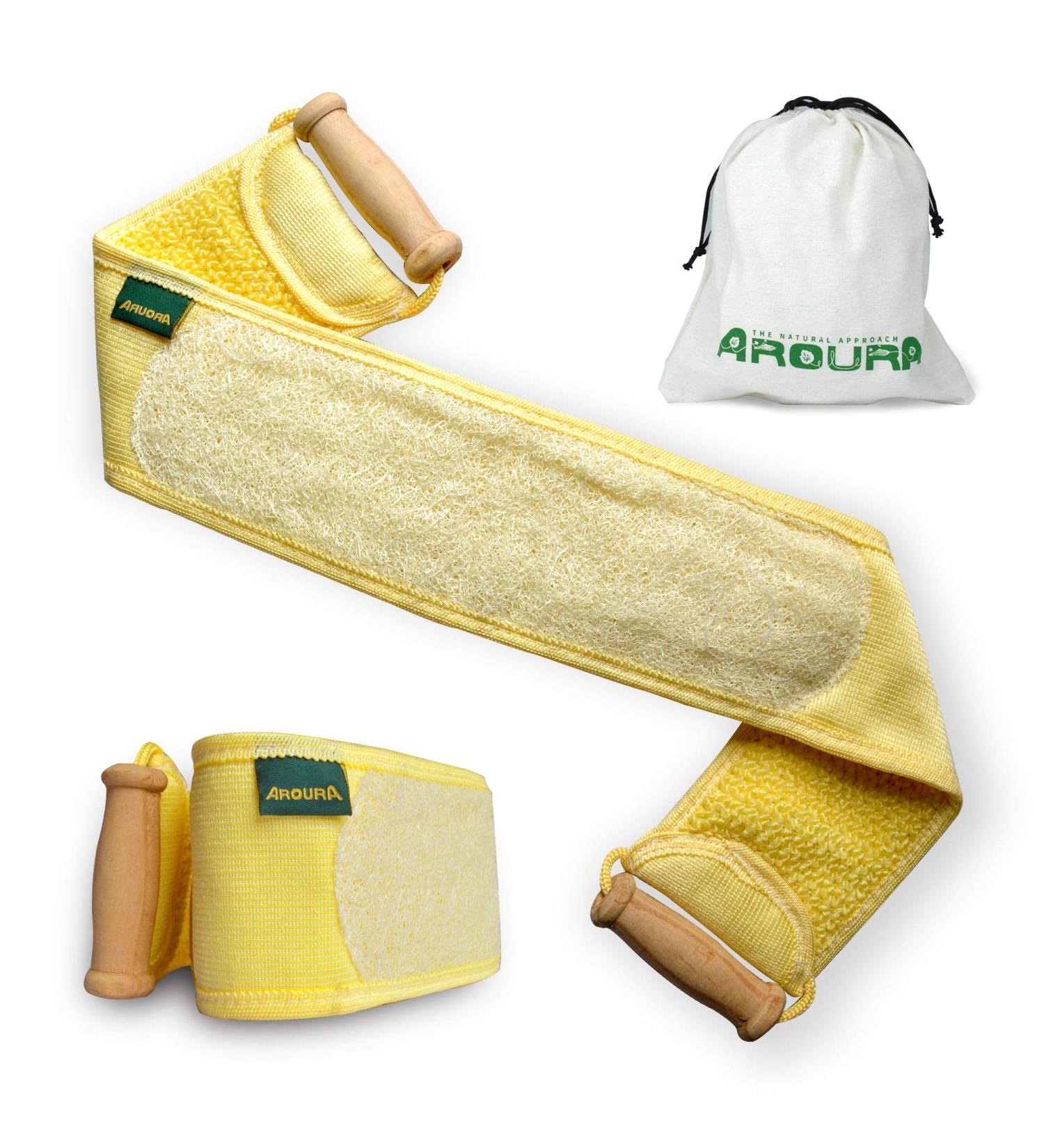 100% Natural Egyptian Back Loofah with Wooden Handle - Eco-Friendly & Non-Toxic - 4 X 31 - Buy Online on GoSupps.com