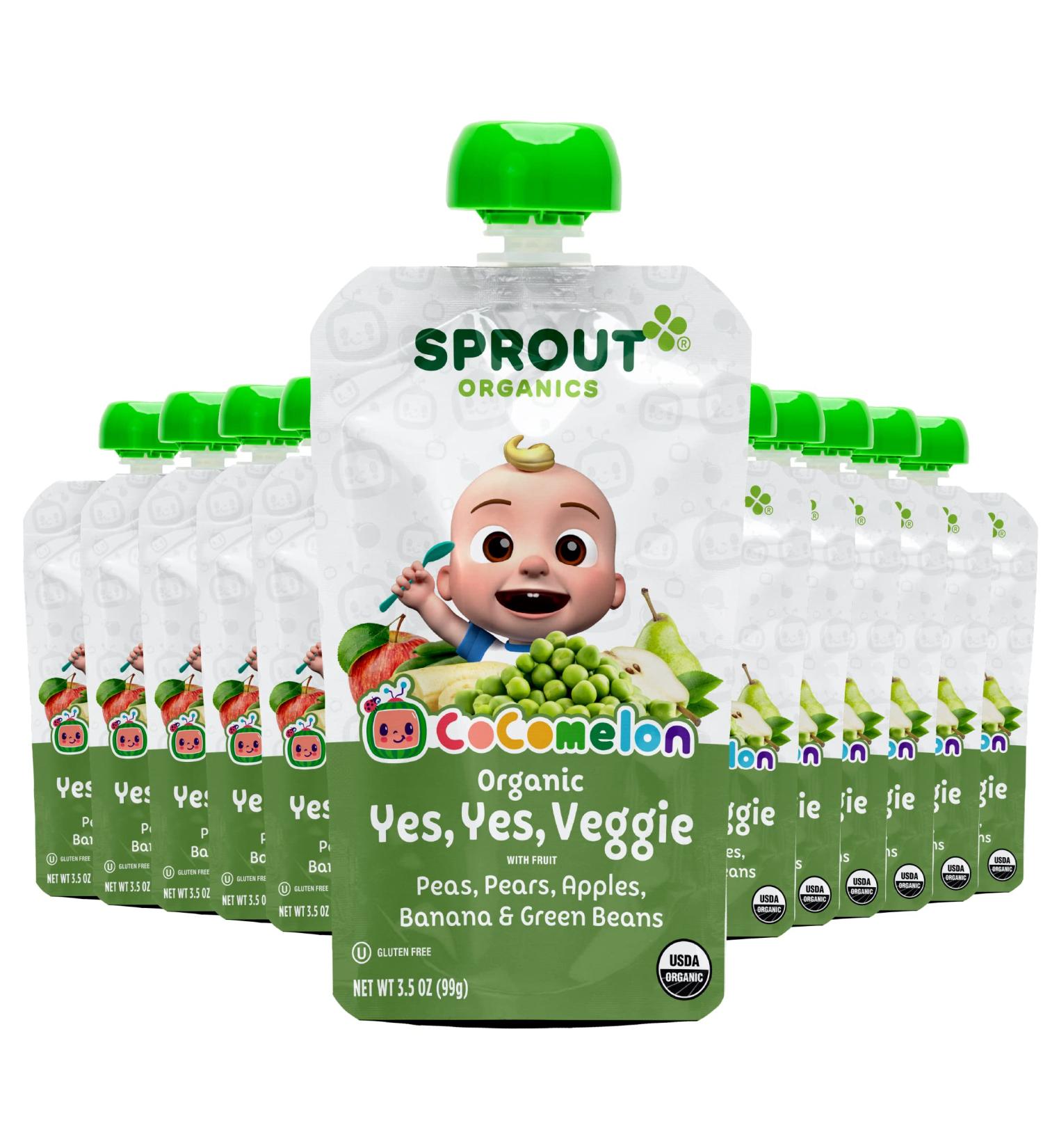 CoComelon Sprout Organic Baby Food Toddler Pouches - Veggie, Fruits, Grains 3.5 Oz (Pack of 12) - Buy Online on GoSupps.com