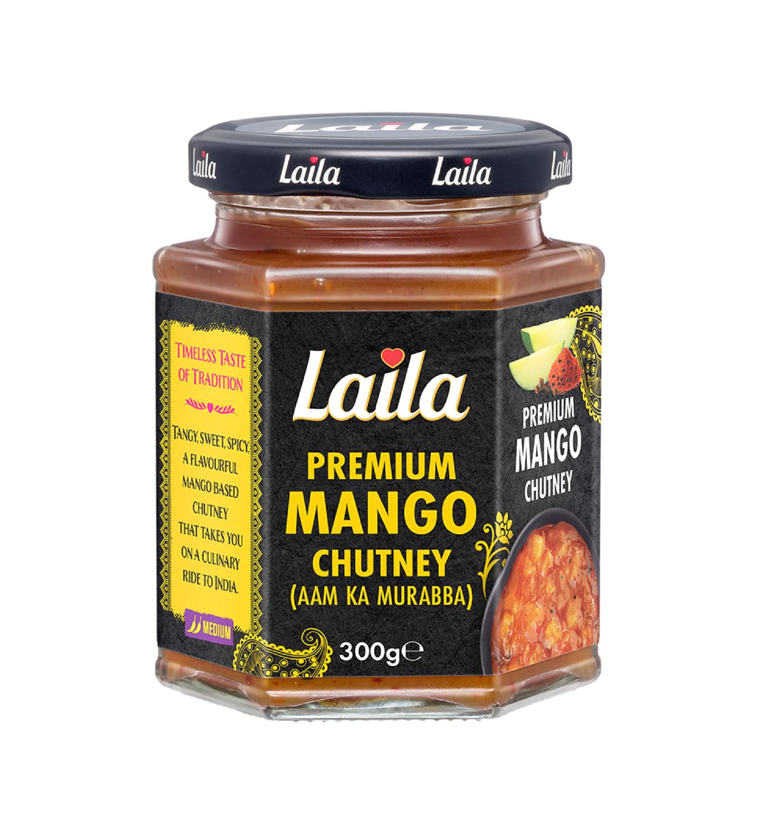 Laila Premium Mango Chutney 12x300g - Buy Online on GoSupps.com