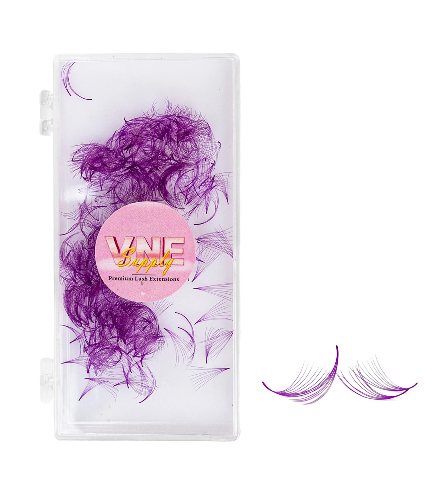 VNE 500 Fans Colorful Lash Extensions | Premade Volume & Mega Volume Fans - Purple 6D | 13mm D Curl - Buy Online on GoSupps.com
