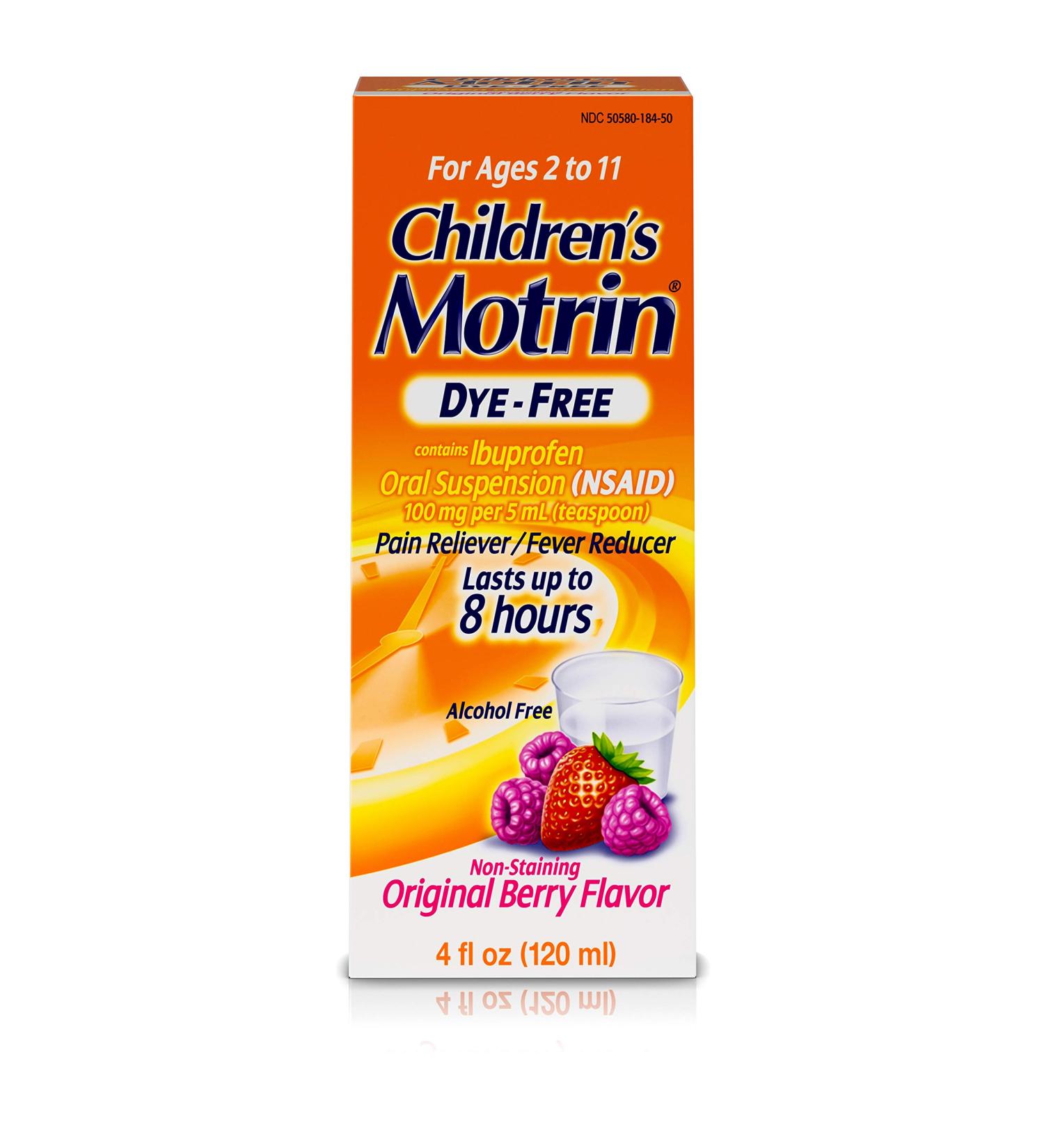 Children's Motrin Oral Suspension 100mg Ibuprofen - Berry Flavored - 4 fl. oz - Buy Online on GoSupps.com