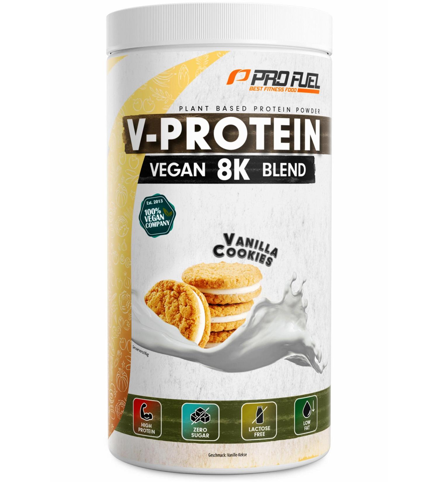 Vegan Protein Powder - Delicious Vanilla 8K Blend | 80% Plant-Based Protein | Sunflower Rice Pea Hemp & Pumpkin | 750g - Buy Online on GoSupps.com