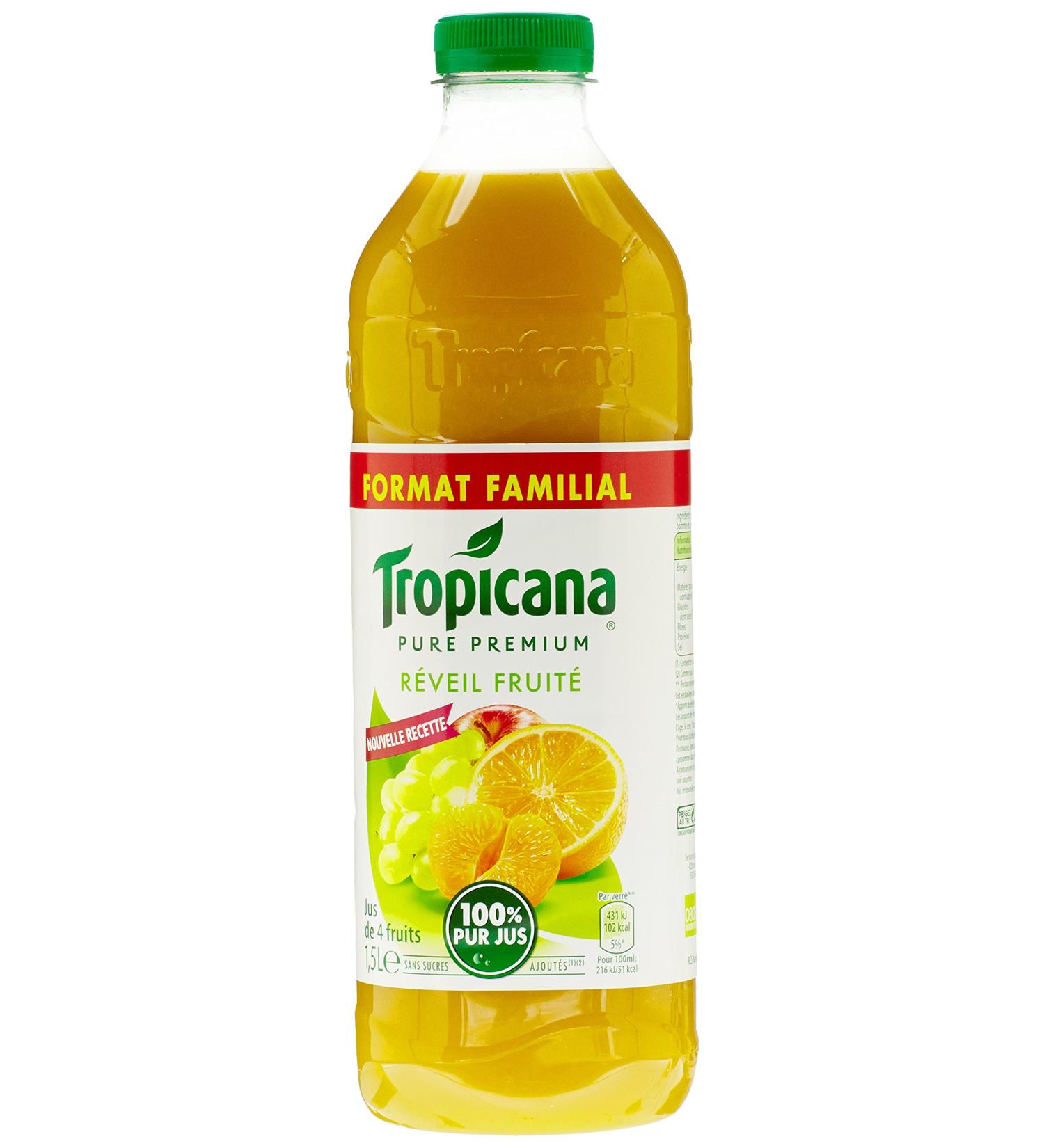 Tropicana Pure squeezed mandarin and white grape juice - 1.5L bottle - Buy Online on GoSupps.com