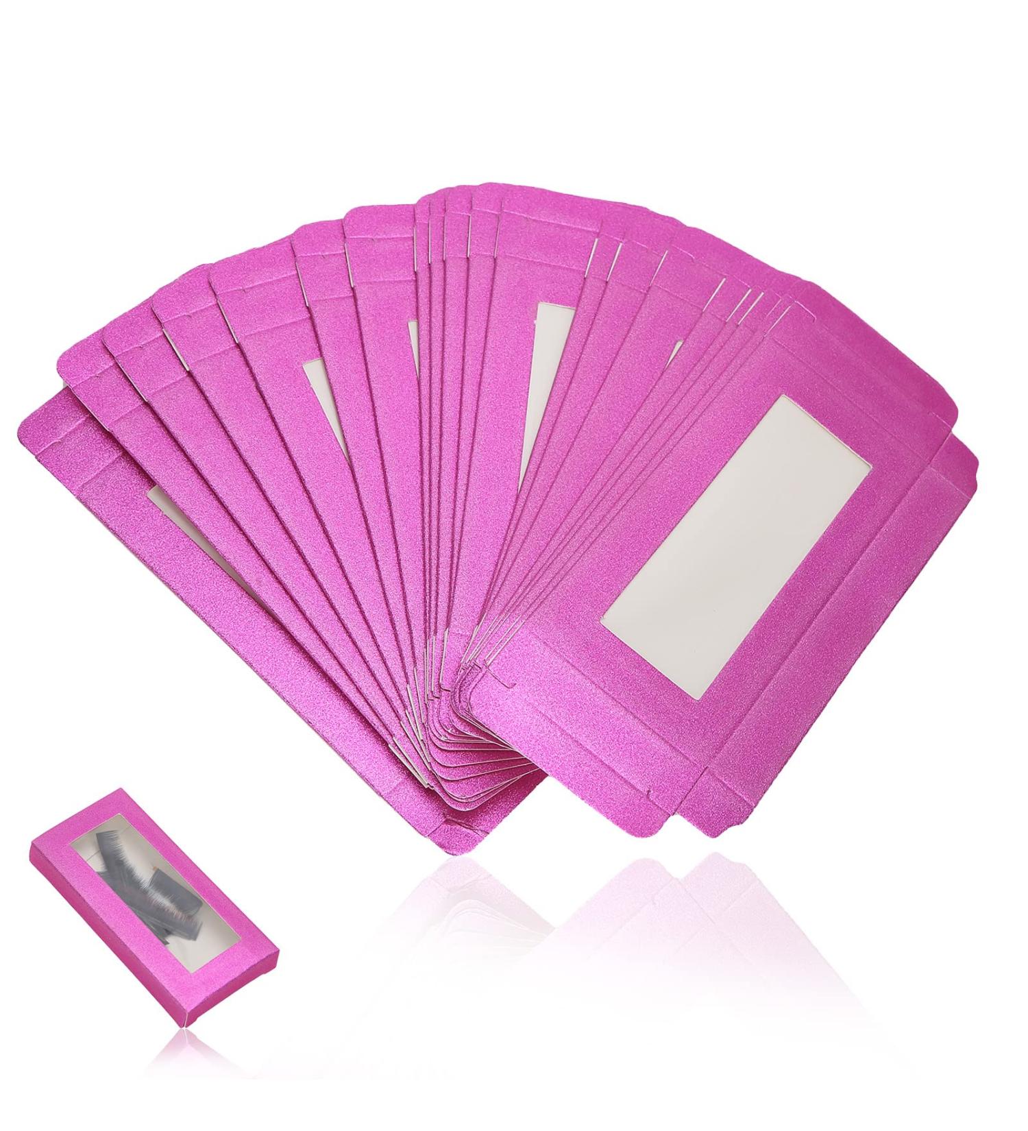 20 Pcs Eyelash Packaging Storage Box - 5 Colors Empty False Eyelashes Organizer Case for Home Makeup DIY (Rose Red - Buy Online on GoSupps.com