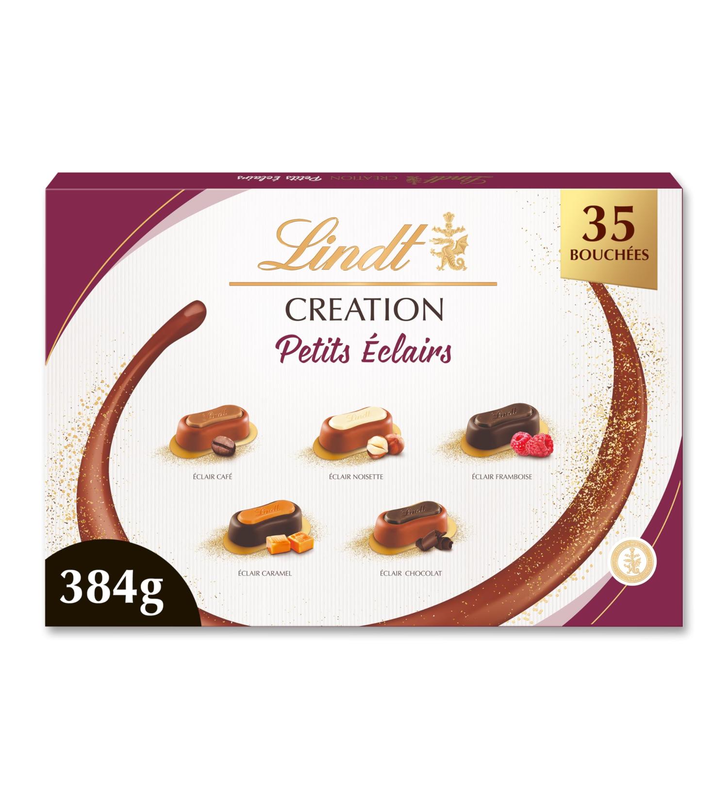 Lindt - CREATION Petit clairs box - Assortment of Milk Chocolates Black and White - Bakery inspiration - Ideal for Christmas 384 g - Buy Online on GoSupps.com