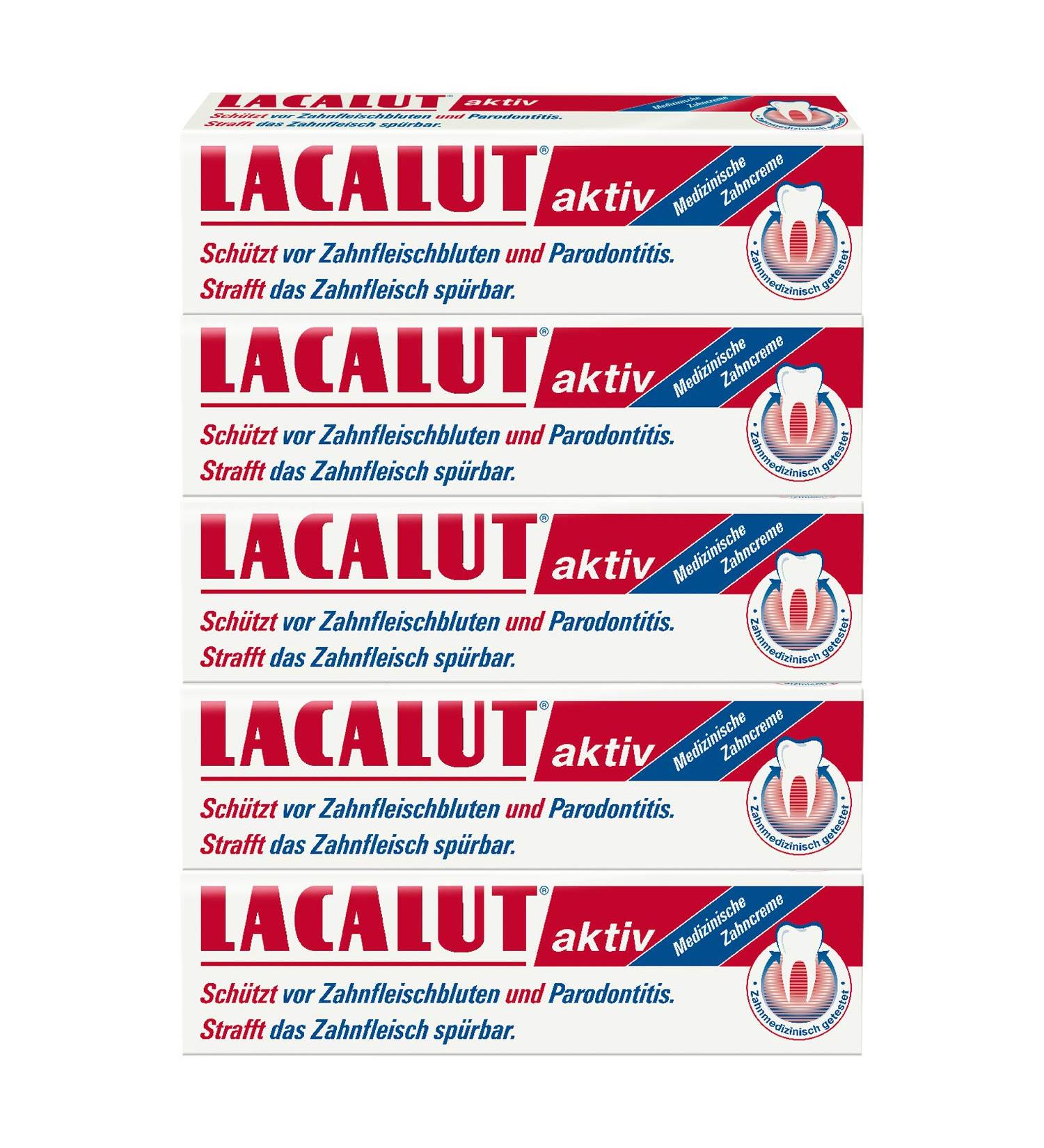 Lacalut Active Toothpaste 100ml - Gum Tightening & Dental Care | 5 Pack for Effective Oral Health - Buy Online on GoSupps.com