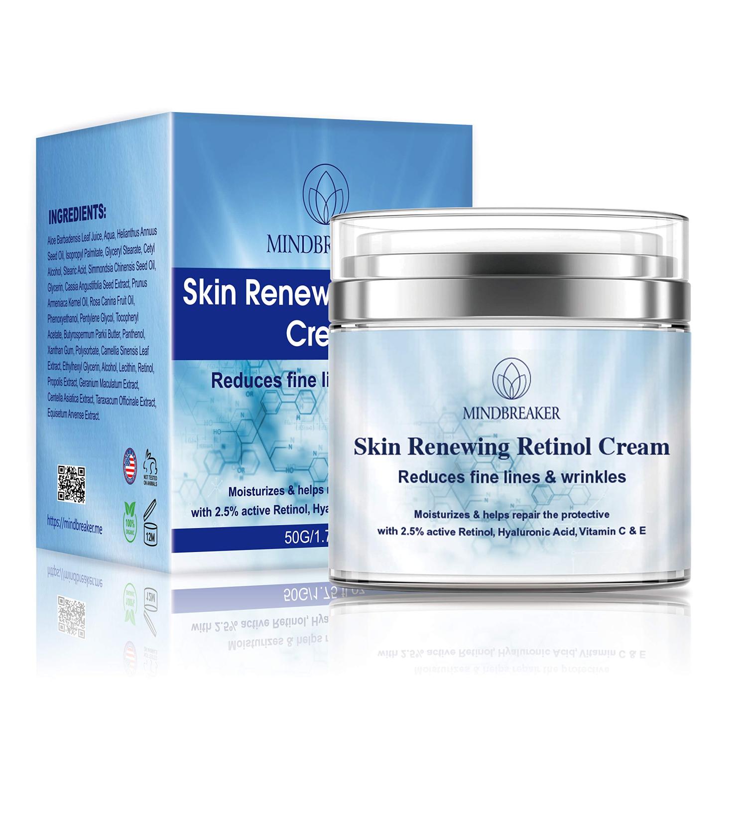 Retinol Moisturizer Cream 2.5% with Vitamin C & E for Face & Eye - Anti Aging, Wrinkles & Acne Treatment - 1.7 oz by Simplified Skin - Buy Online on GoSupps.com