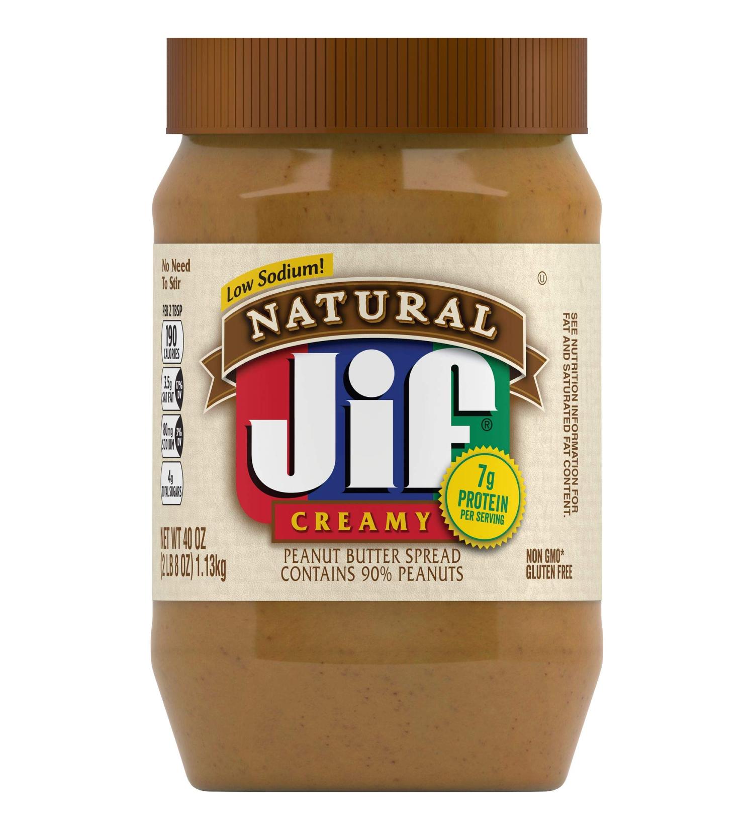 Jif Natural Creamy Peanut Butter Spread 40 oz (Pack of 8) - Buy Online on GoSupps.com