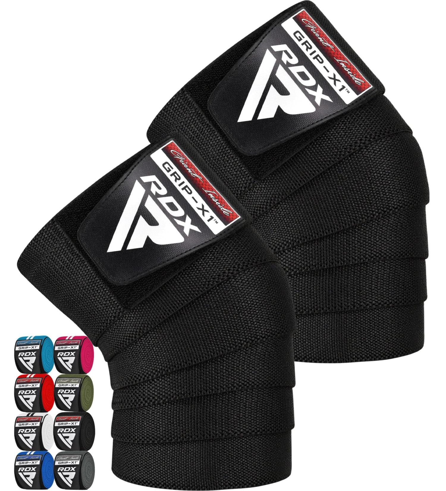 RDX Kniebandagen 200cm - Elastic Knee Wraps for Strength Training & Weightlifting - Approved IPL UPA - Unisex Black - Buy Online on GoSupps.com