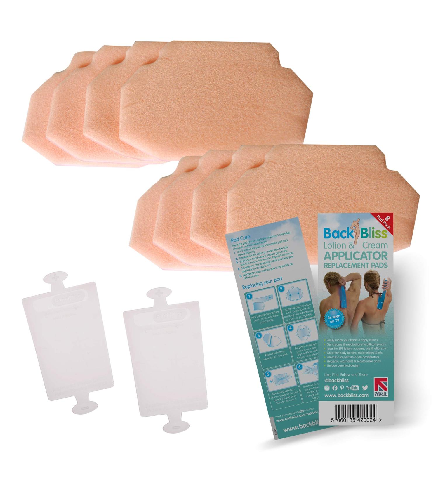 Pack of 8 Replacement Refill Pads for Back Lotion Applicator - Self Tan Easy Reach - Buy Online on GoSupps.com