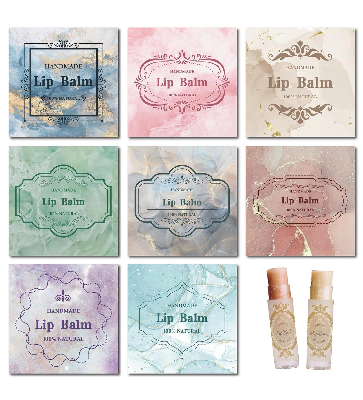  CRASPIRE CRASPIRE 80 Pcs Lip Balm Stickers 8 Styles Lip Balm Stickers Homemade Lip Balm Stickers Waterproof Square Pattern Lip Balm Stickers Lip Balm Containers  - Buy Online on GoSupps.com