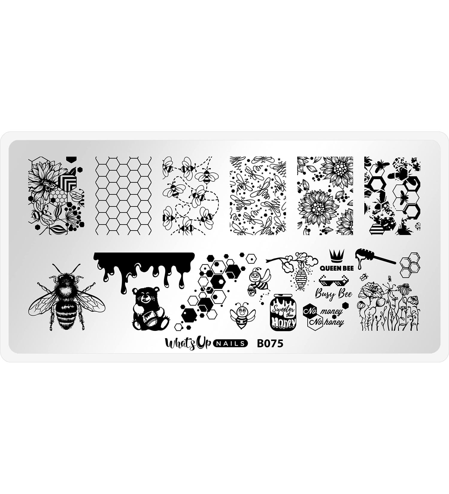 Whats Up Nails - B075 Somewhere in Bee-tween Stamping Plate for Nail Art Design - Buy Online on GoSupps.com