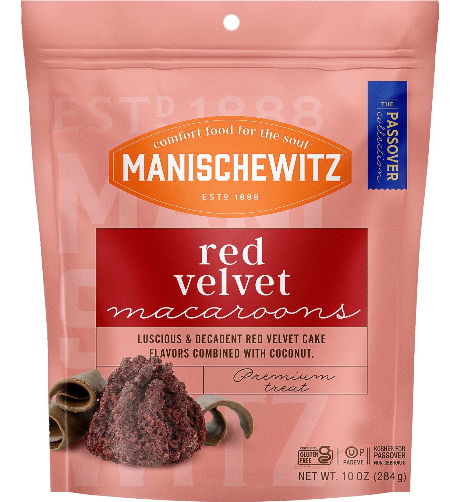 Manischewitz Red Velvet Coconut Macaroons 10oz - Gluten Free & Kosher for Passover - Buy Online on GoSupps.com