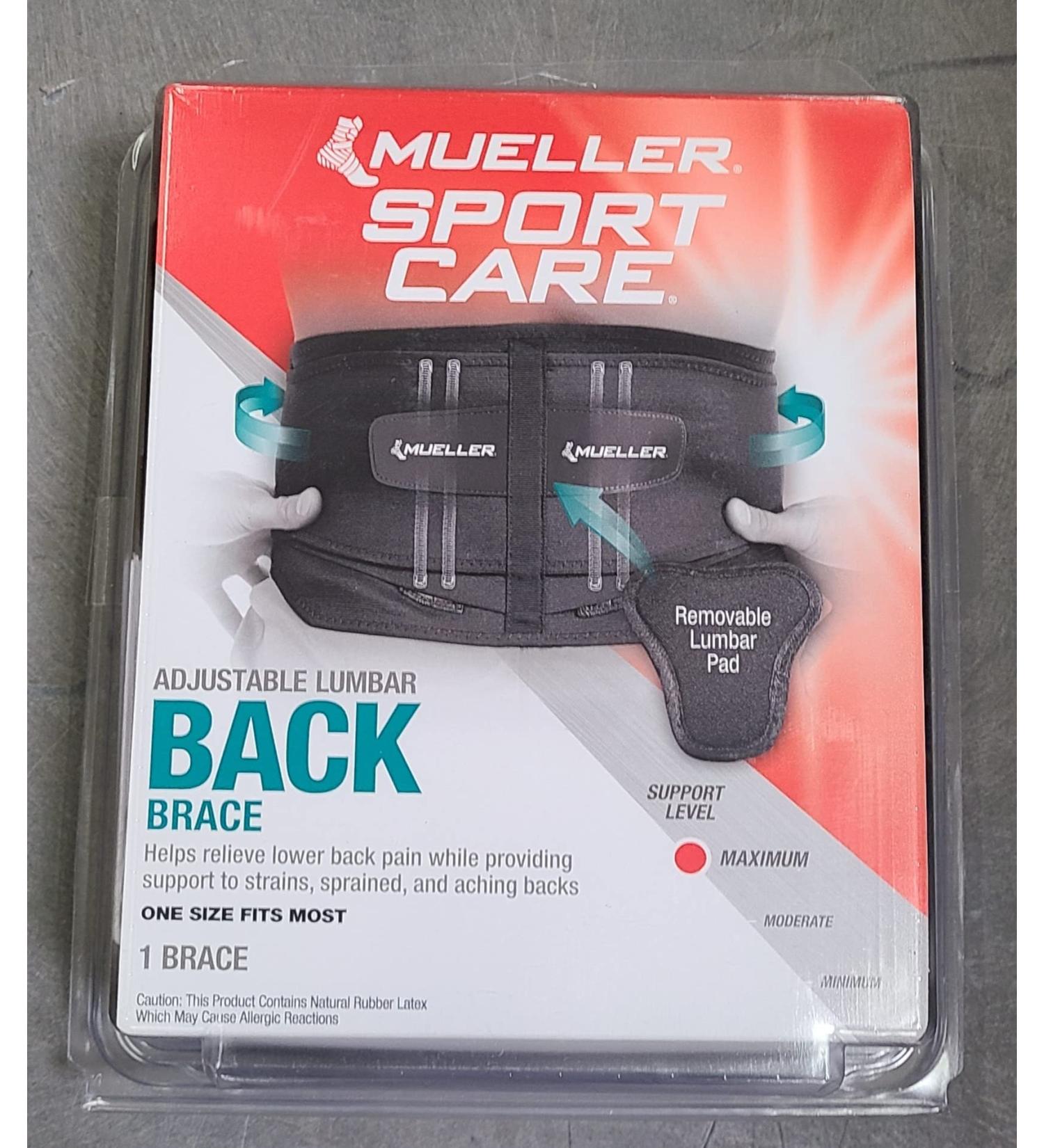 MUELLER 8 - 50 Waist Regular Lumbar Back Brace with Lumbar Pad | Best Back Support for Pain Relief - International Shipping Available - Buy Online on GoSupps.com