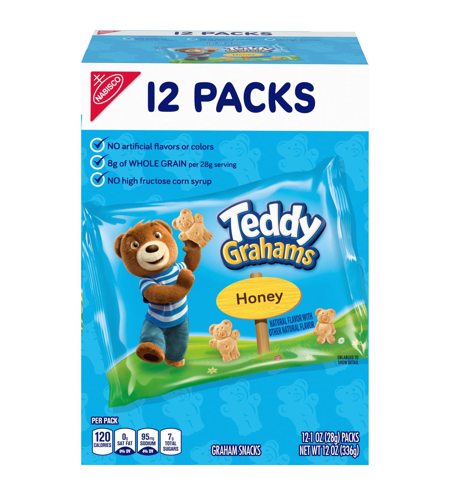 Teddy Grahams Honey Graham Snacks 12-Pack - 1 oz Snack Packs - Buy Online on GoSupps.com