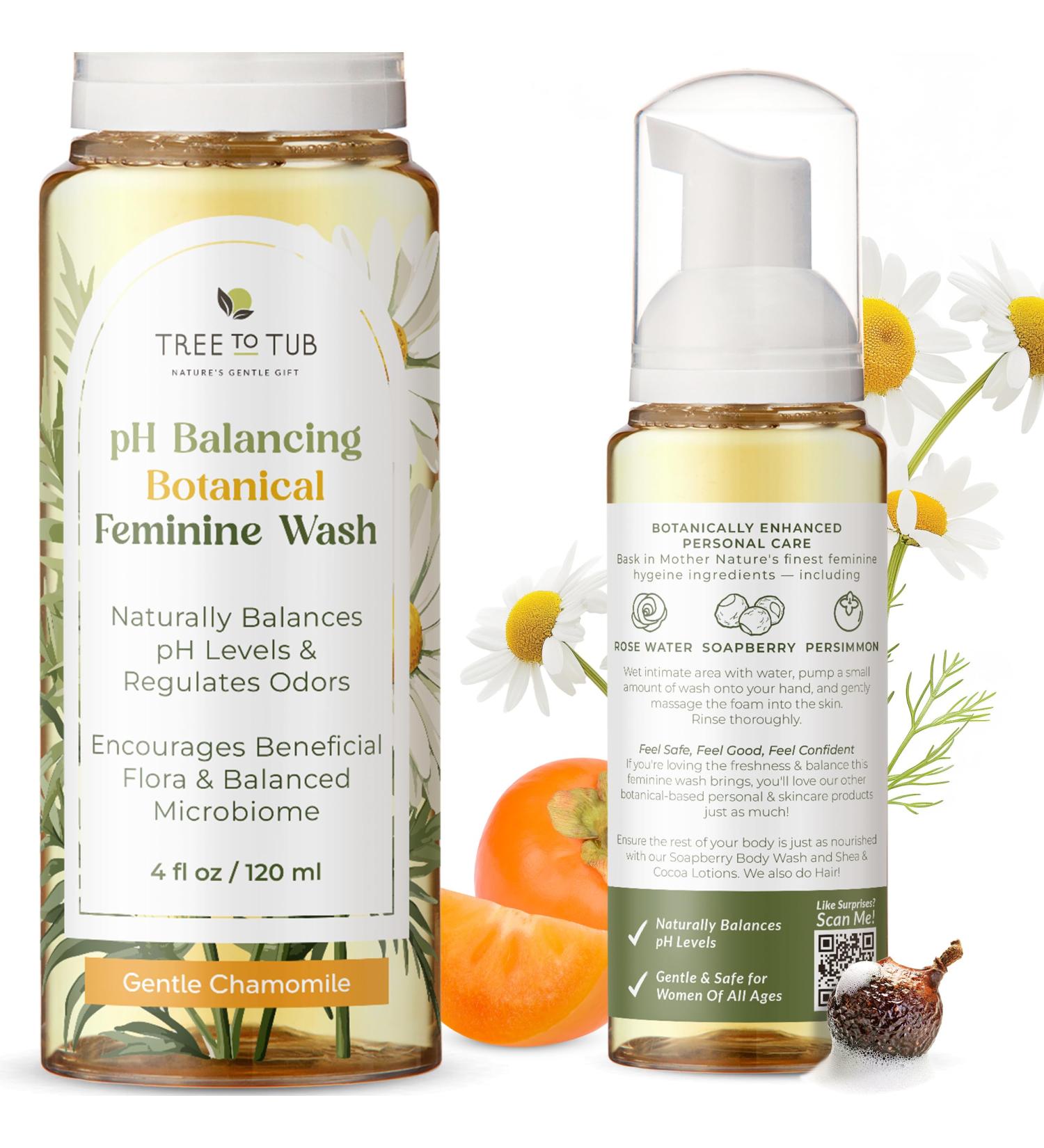Tree to Tub pH Balance Feminine Wash - Fragrance-Free Intimate Soap for Women Botanical Daily Vaginal Cleanser pH Balanced Vaginal Wash - Buy Online on GoSupps.com