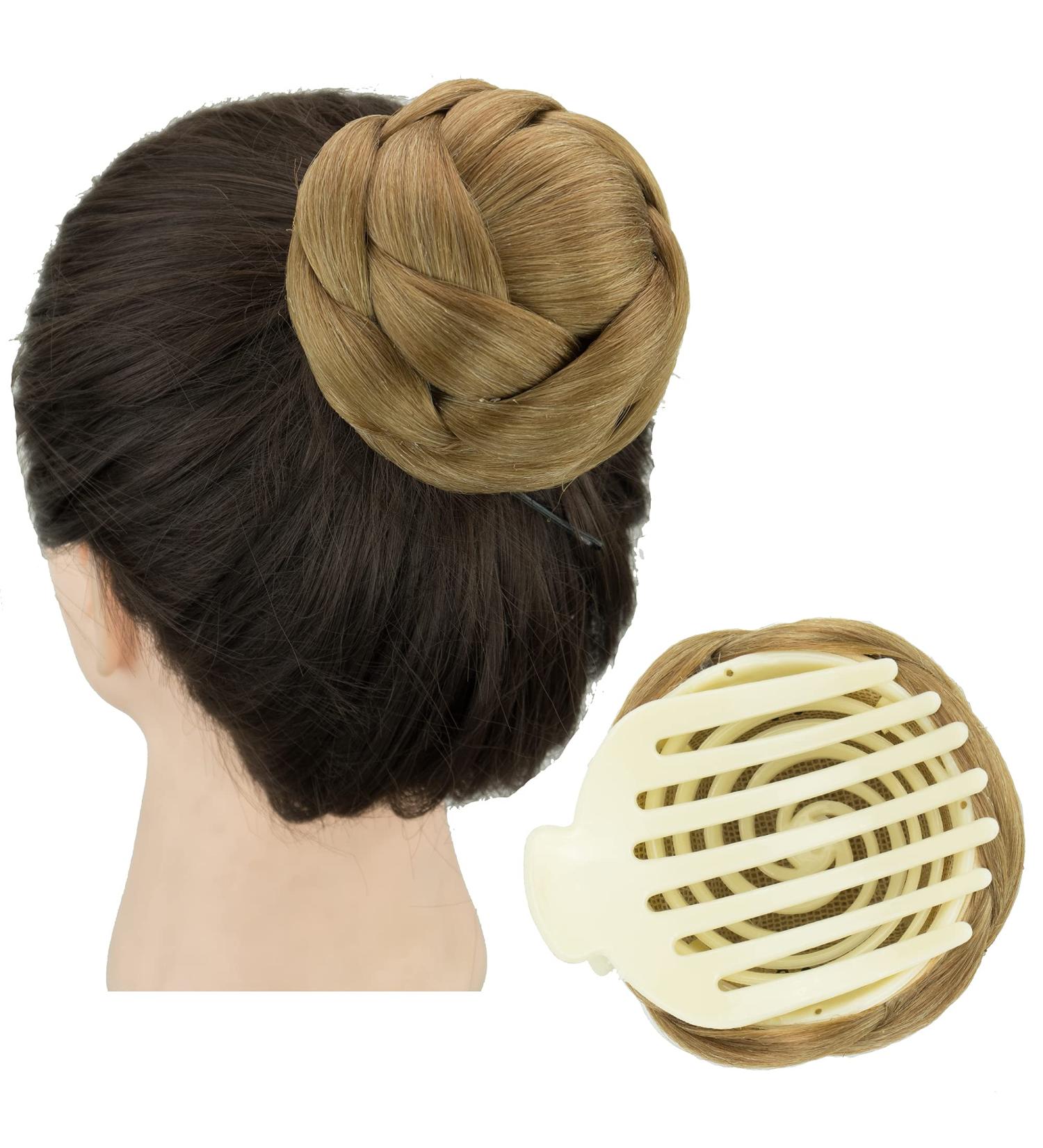 Imissu Dancer Braided Chignon Hair Cover Donut - Perfect Scrunchy Knot Wig Updo for Wedding Ceremonies (Mix Copper) - Buy Online on GoSupps.com