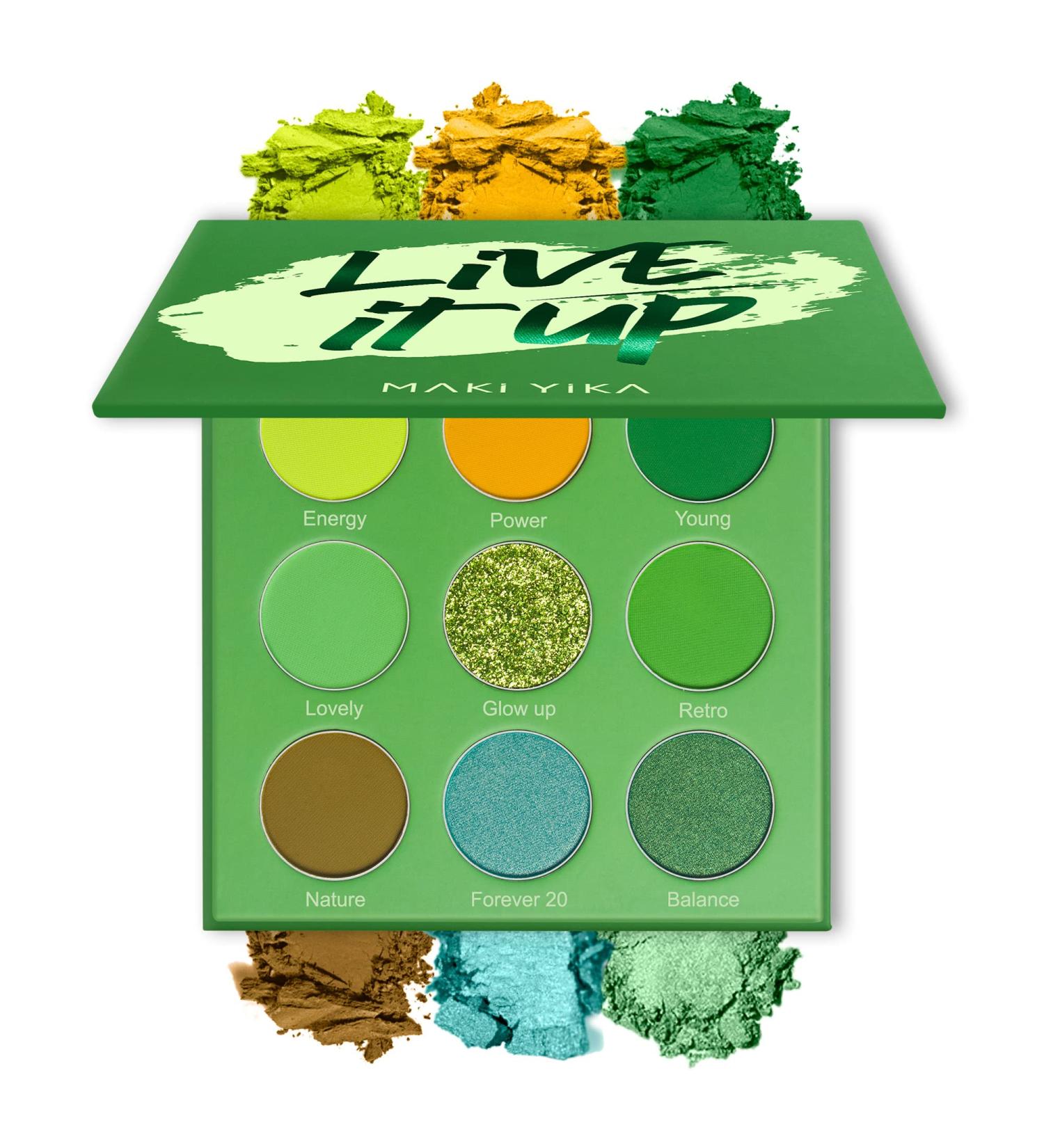Green Eyeshadow Palette - 9 Matte and Shimmer Colors for Blendable High Pigmented Eye Makeup (#1 Green) - Buy Online on GoSupps.com