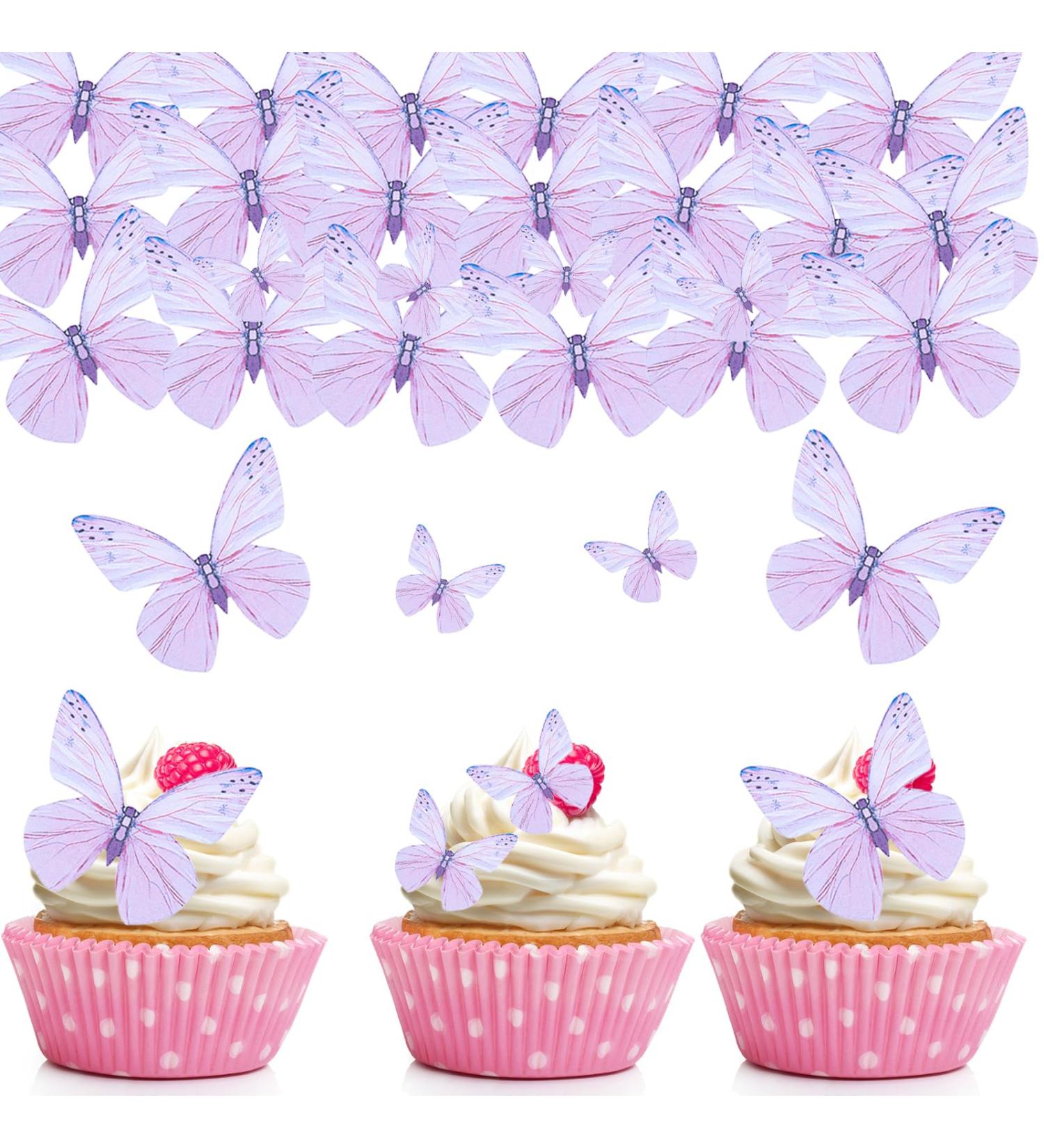 72 Edible Tortendeco Butterflies for Cake Decoration - Purple Muffin & Birthday Decor - Buy Online on GoSupps.com