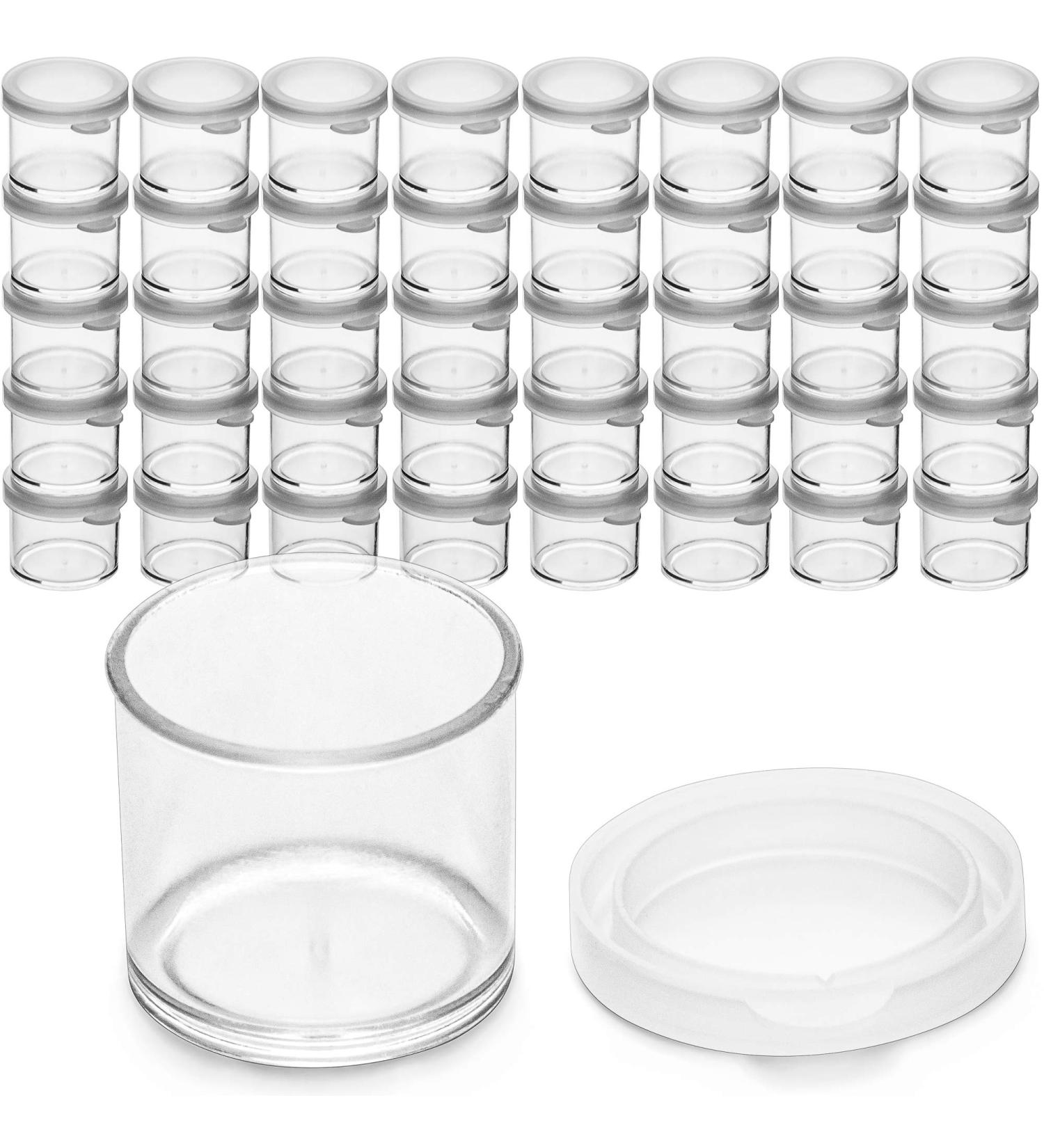 DecorRack 40 Pack Mini Plastic Storage Containers with Lids - 0.5oz for Beads, Glitter, Slime, Paint, Seeds - Small Clear Cups (40 Pack) - Buy Online on GoSupps.com