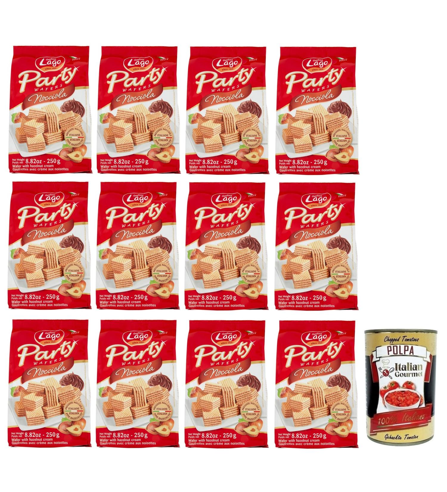  Italian Gourmet E.R. Gastone Lago Party Lot de 12 gaufres la cr me de noisette 250 g + Polpa di Pomodoro Italian Gourmet Polpa di Pomodoro 400 g - Buy Online on GoSupps.com