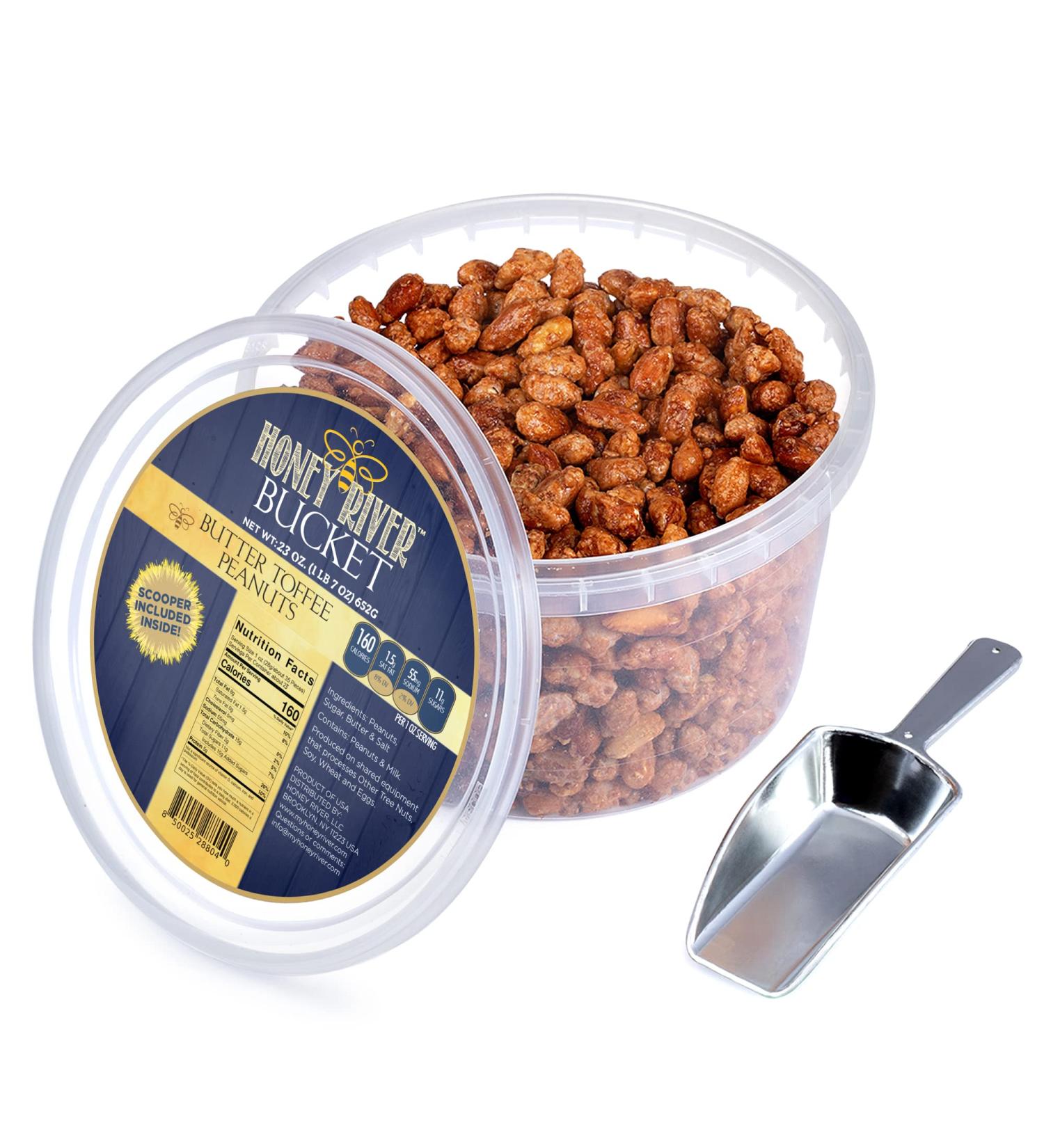 23oz Butter Toffee Peanuts Table-Top Bucket with Scooper - Perfect Party or Gift! - Buy Online on GoSupps.com
