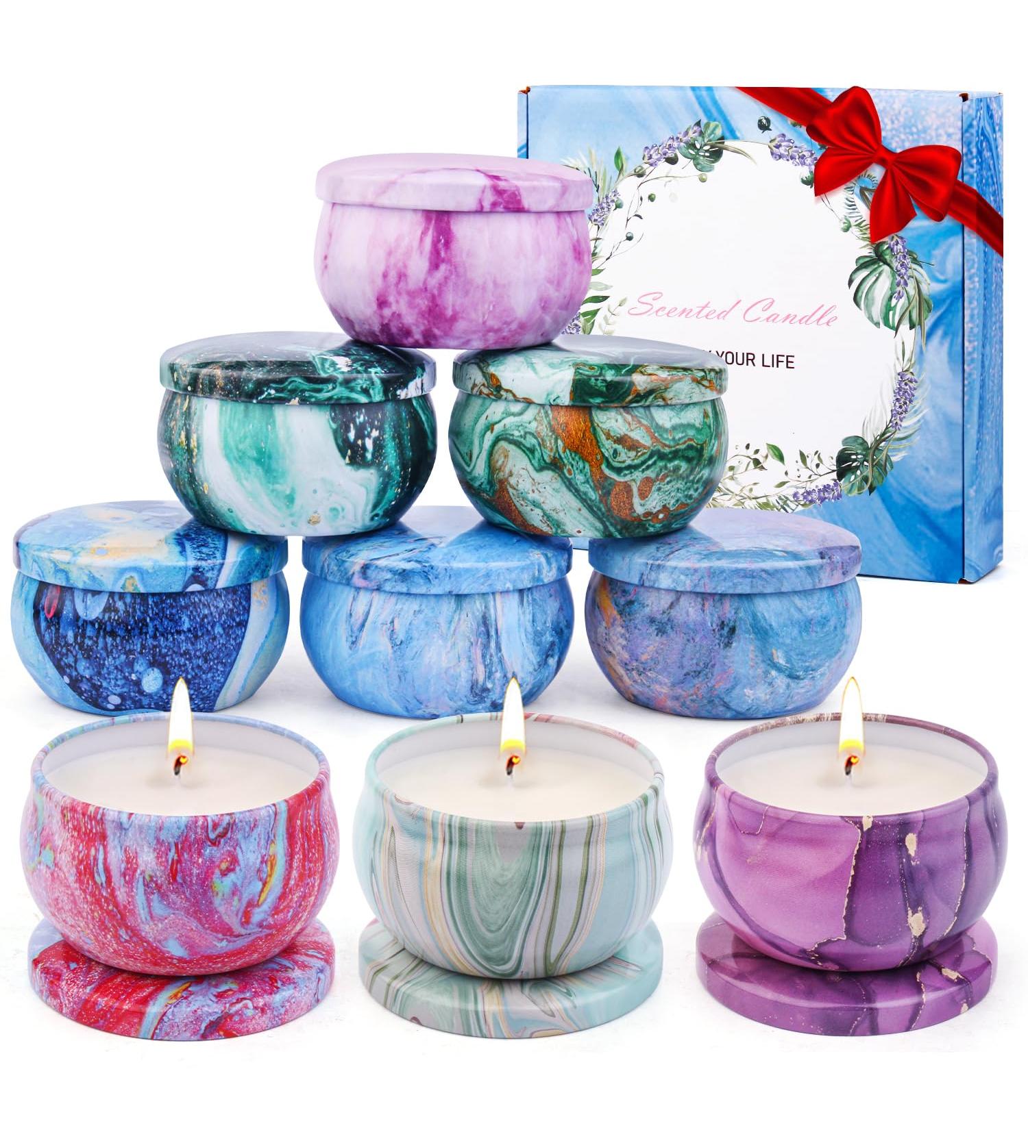 Fragrance Candles Gift Set for Women - 9 Piece 100% Soy Wax Travel Tin Candles for Stress Relief - Perfect Birthday & Mother's Day Gifts - Buy Online on GoSupps.com