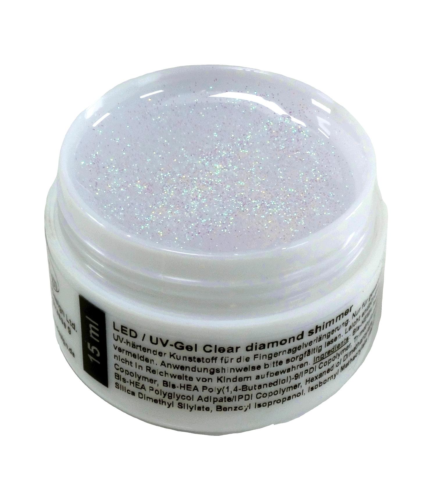 LED/UV Building Gel Diamond Shimmer with Fine Glitter Particles 5 ml (Clear) - Buy Online on GoSupps.com