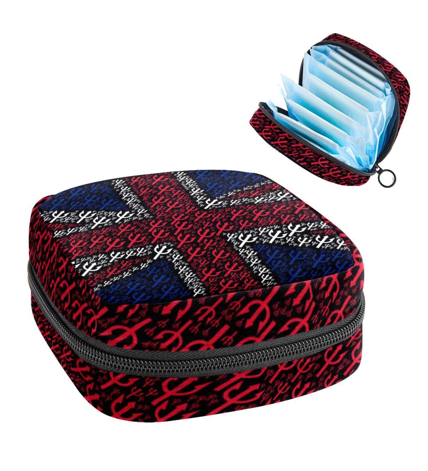 Buy Women's UK Flag Anchor Pattern Storage Pockets Stillpad Holder - Portable Period Kit Bag for Women & Girls - Buy Online on GoSupps.com