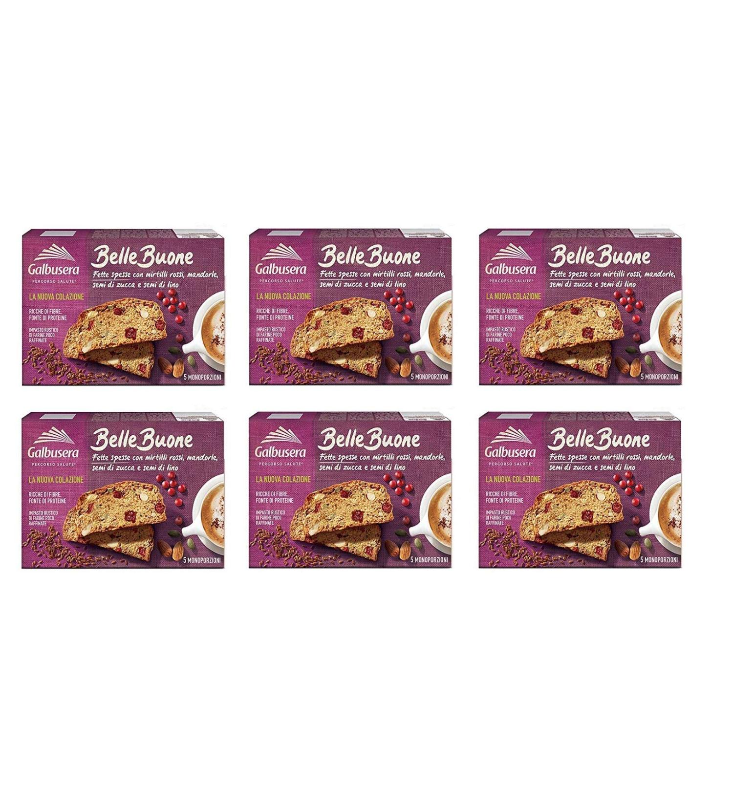 Galbusera Galbusera belle buone slices with cranberries almonds pumpkin seeds 200 g pack of 6