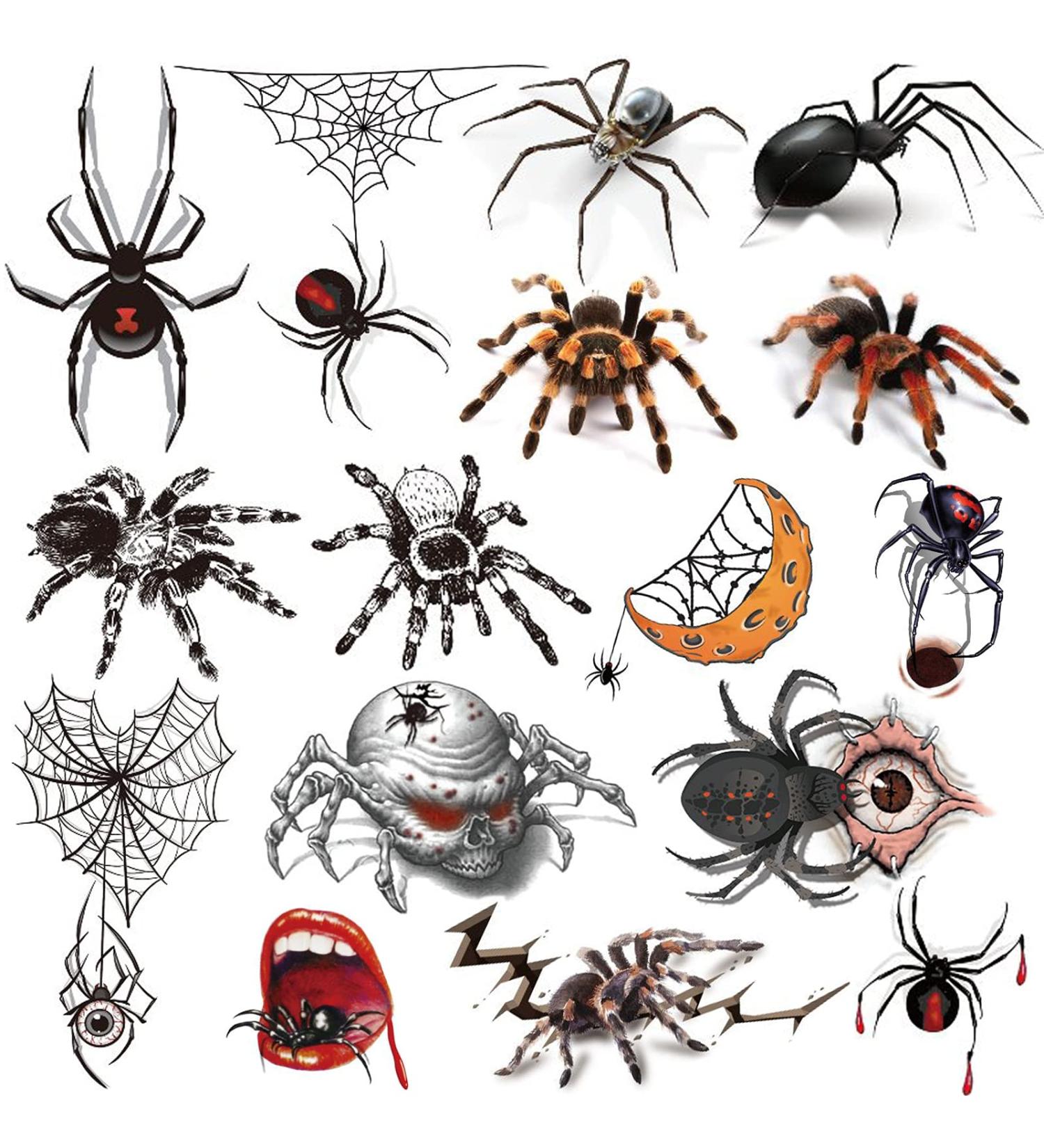 Ooopsiun 3D Halloween Spider Tattoos for Kids - 12 Sheets Halloween Spider Web Tattoos for Cosplay - Buy Online on GoSupps.com