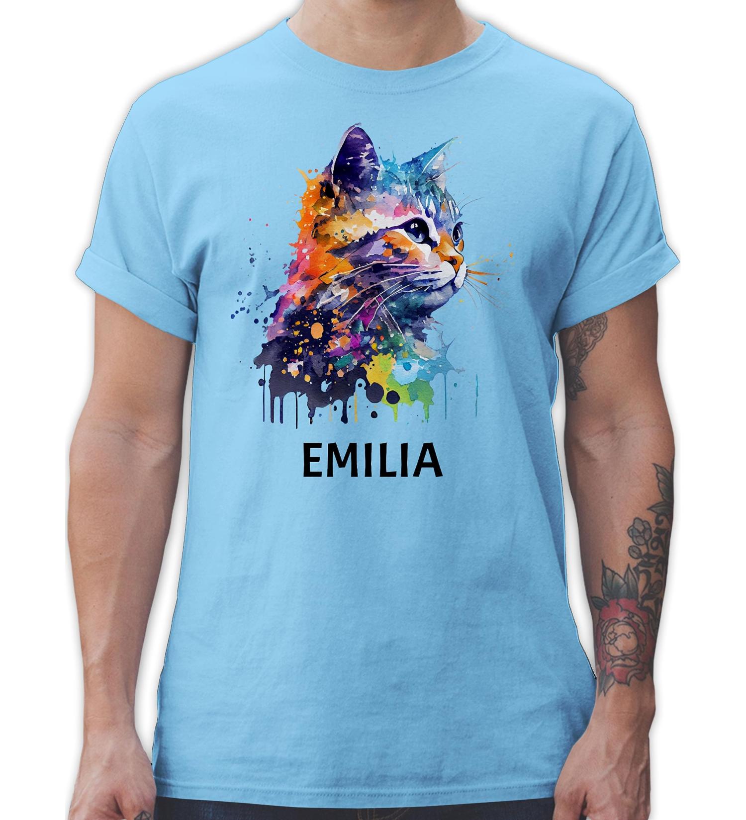 Personalized Cat Lover T-Shirt for Men - Custom Name Gift | Shirtracer - Light Blue M - Buy Online on GoSupps.com