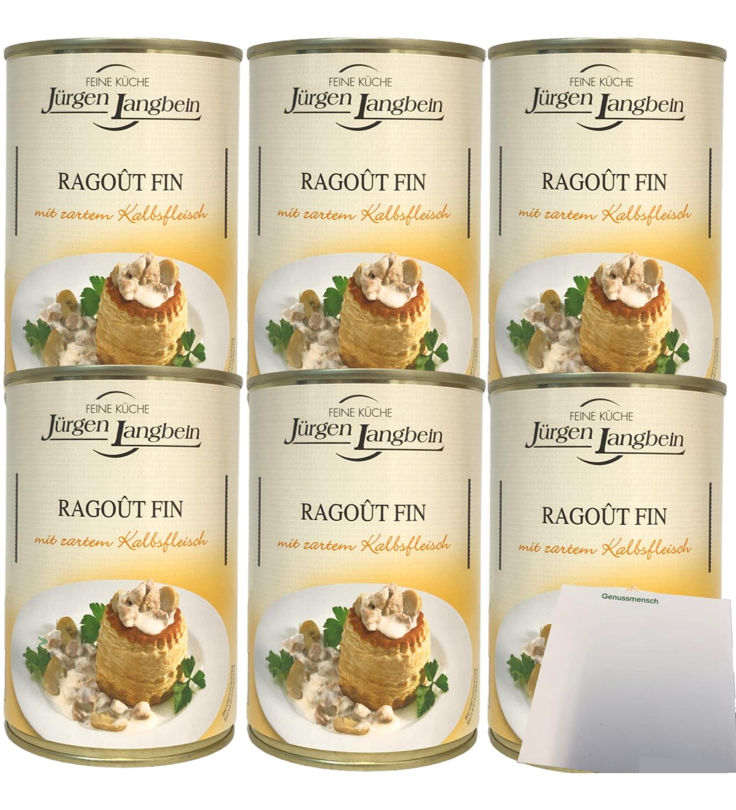 J rgen Langbein Ragout Fin - Tender Veal 6-Pack (6x400g Can) | Premium International Shipping - Buy Online on GoSupps.com