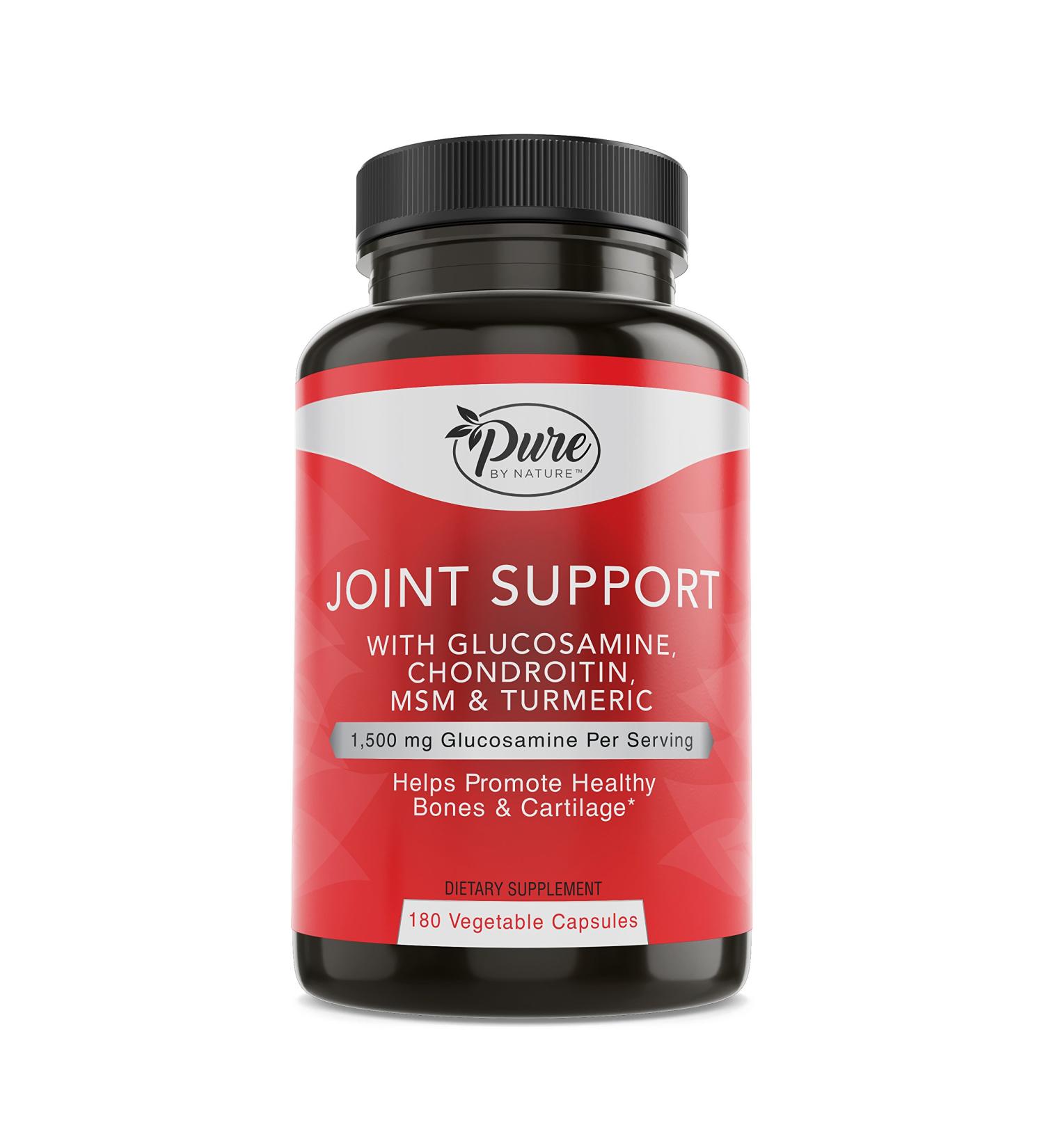 Pure By Nature Glucosamine Chondroitin Turmeric Joint Pain Relief Supplement - 180 Count - Buy Online on GoSupps.com
