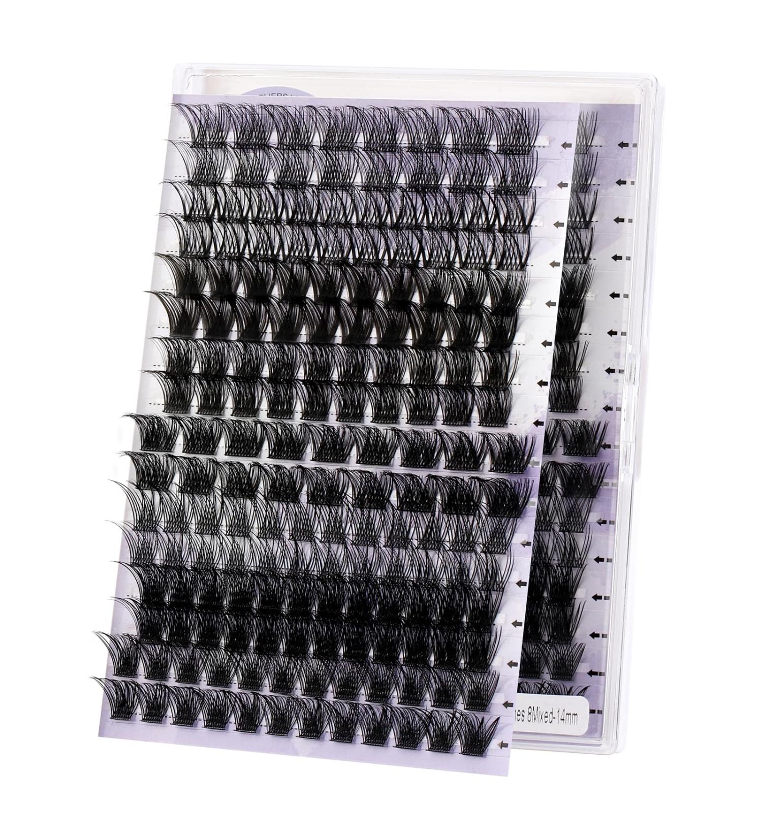 Individual Cluster Lashes Extension 0.07mm D Curl 14mm - 8 Styles DIY Eyelash Extensions - Buy Online on GoSupps.com