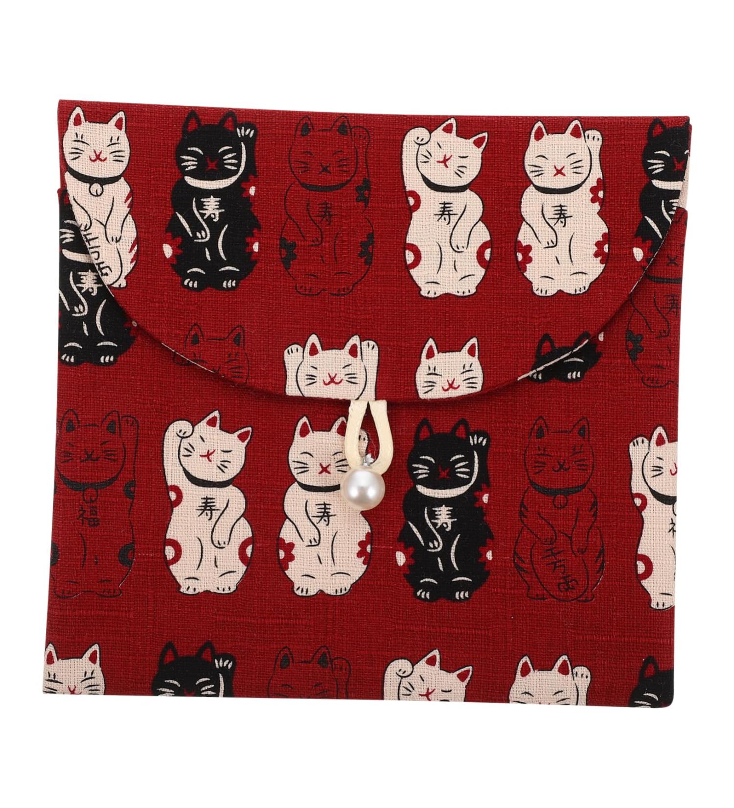Healifty Womens Wallets Lucky Cat Storage Bag Ladies Purses Diaper Bag Organizer Womens Toiletry Bag s Coin Purse Napkin Bag Change Purse Wallet Travel Menstrual Pad Holder Storage Pouch Red 14X13CM - Buy Online on GoSupps.com